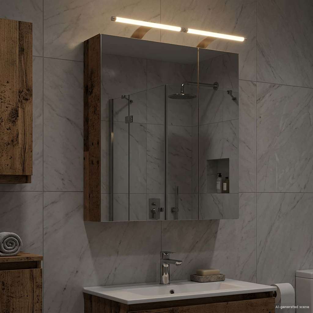 Badezimmerspiegelschrank Altholz 60 x 14,5 x 70 cm