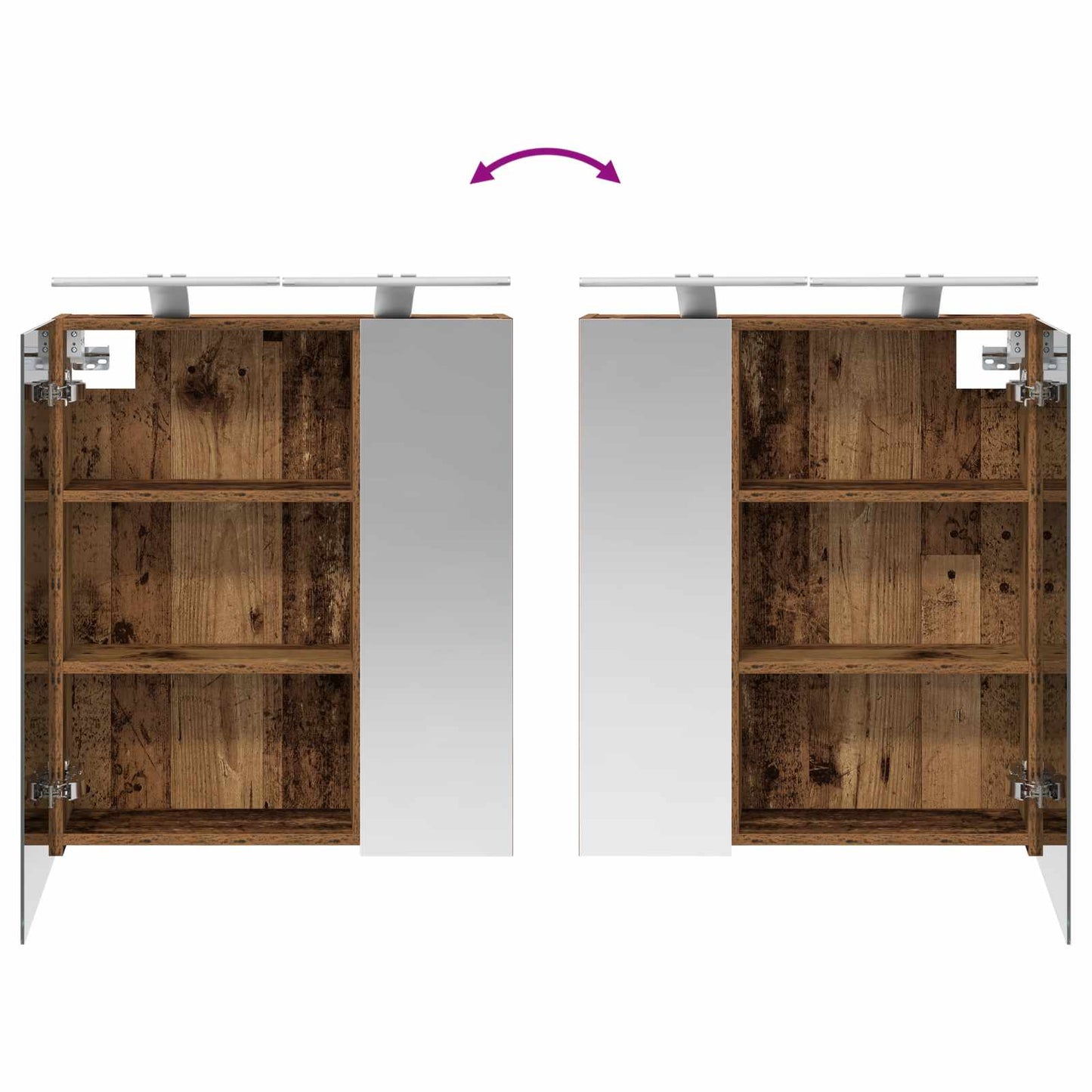 Badezimmerspiegelschrank Altholz 60 x 14,5 x 70 cm