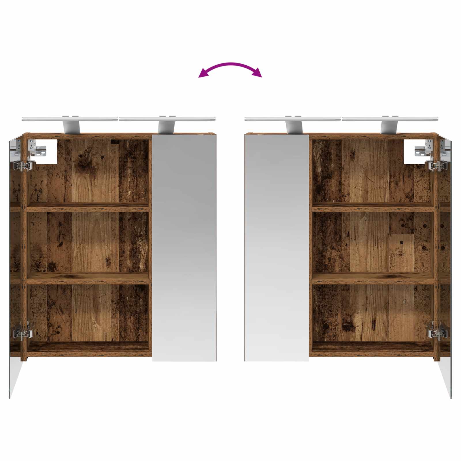 Badezimmerspiegelschrank Altholz 60 x 14,5 x 70 cm
