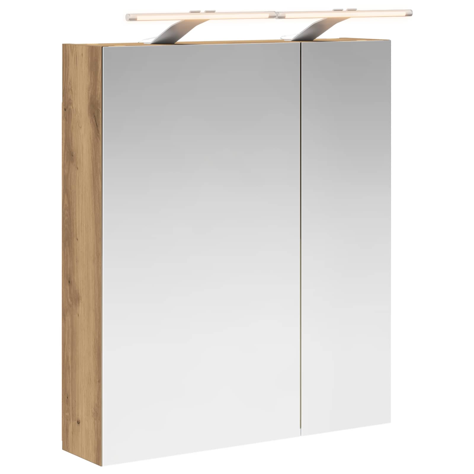 Badezimmerspiegelschrank Kunsthandwerk Eiche 60 x 14,5 x 70 cm