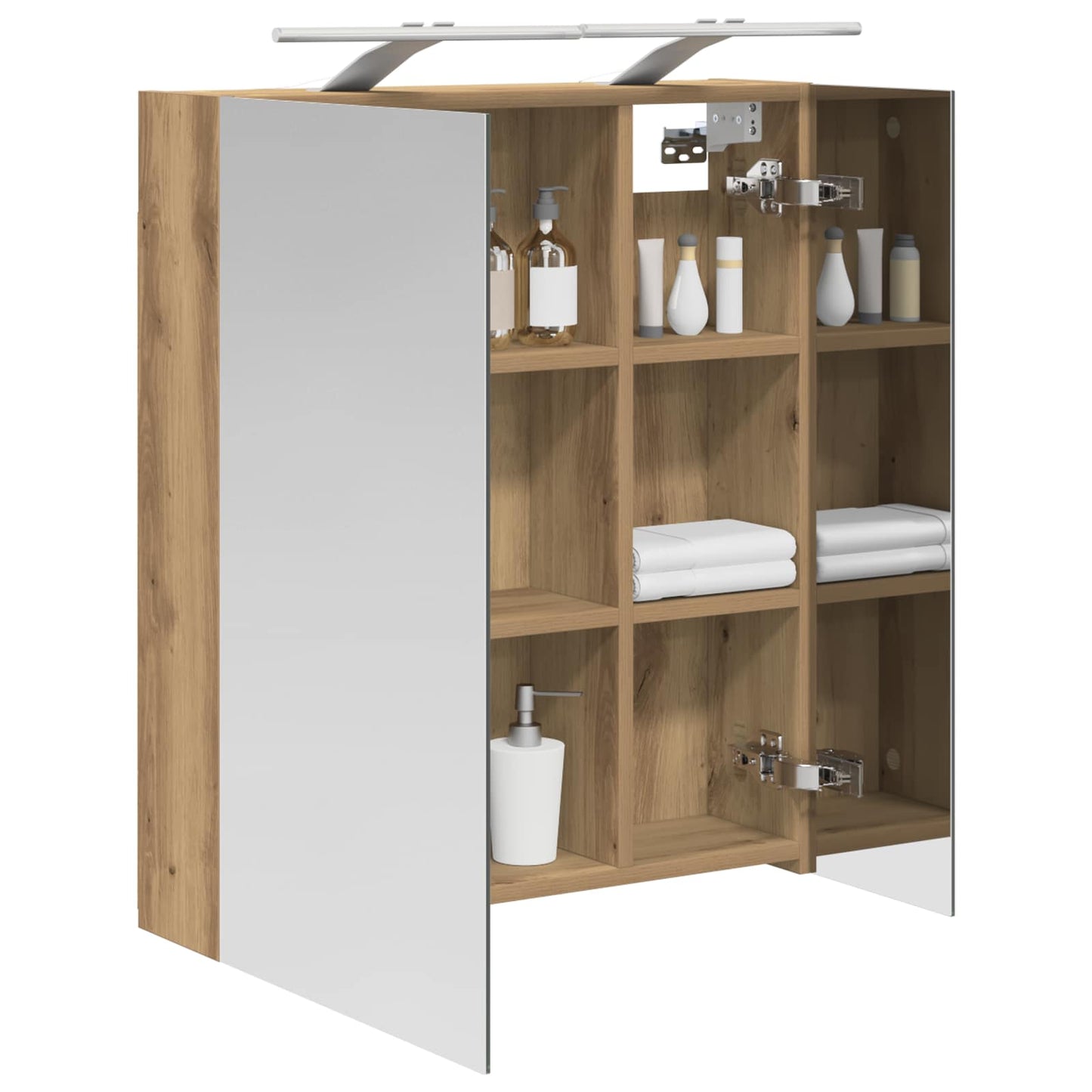 Badezimmerspiegelschrank Kunsthandwerk Eiche 60 x 14,5 x 70 cm