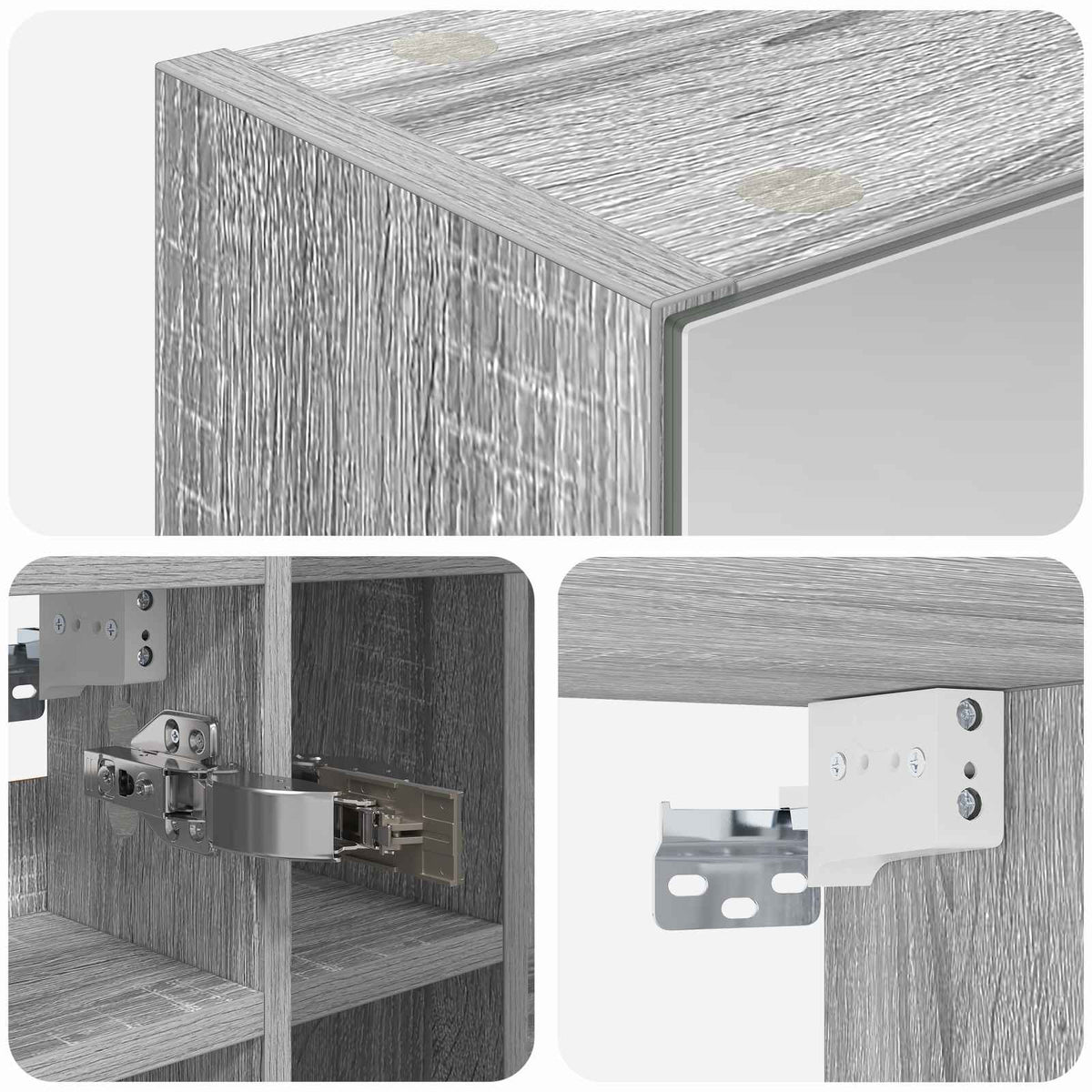 Badezimmerspiegelschrank Sonoma-Grau 60 x 14,5 x 50 cm