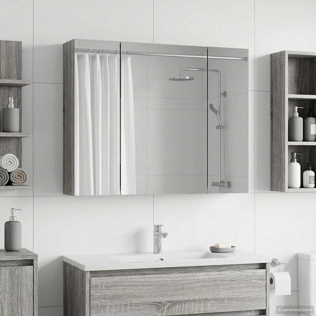 Badezimmerspiegelschrank Sonoma-Grau 60 x 14,5 x 50 cm