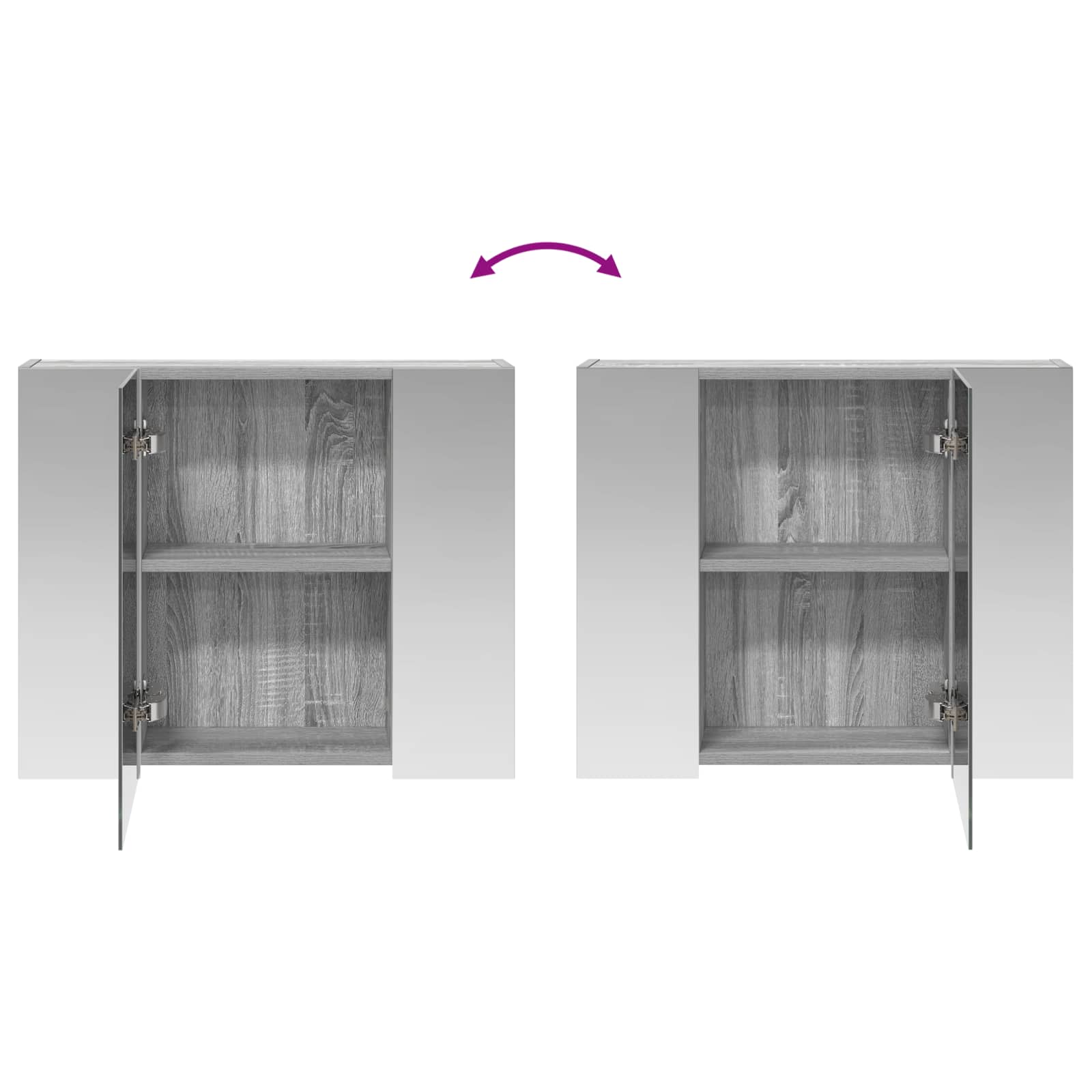 Badezimmerspiegelschrank Sonoma-Grau 60 x 14,5 x 50 cm