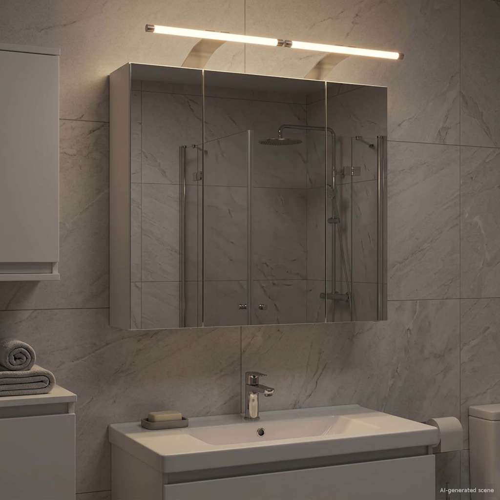 Badezimmerspiegelschrank Weiß 60 x 14,5 x 50 cm Holzwerkstoff