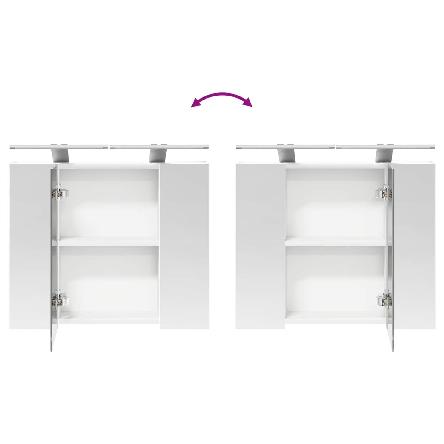 Badezimmerspiegelschrank Weiß 60 x 14,5 x 50 cm Holzwerkstoff