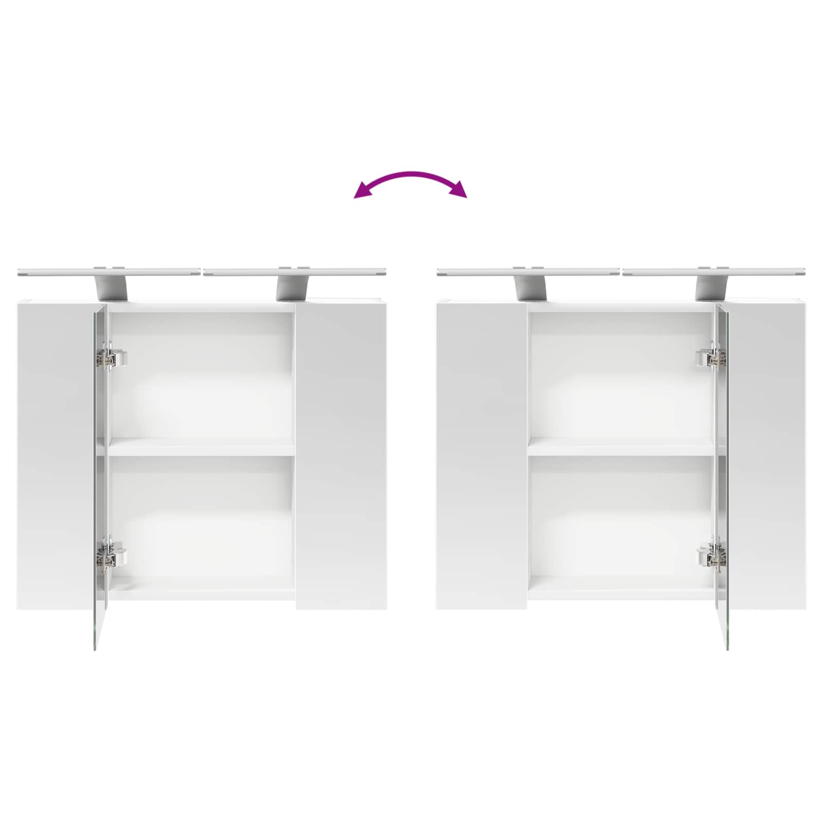 Badezimmerspiegelschrank Weiß 60 x 14,5 x 50 cm Holzwerkstoff