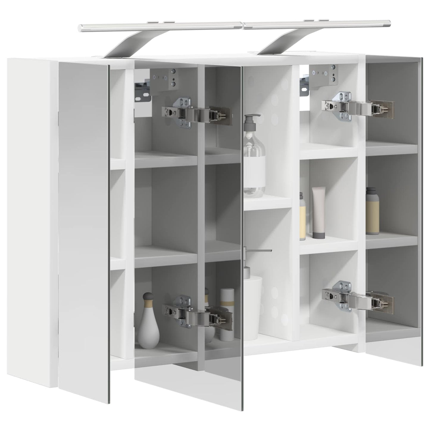 Badezimmerspiegelschrank Weiß 60 x 14,5 x 50 cm Holzwerkstoff