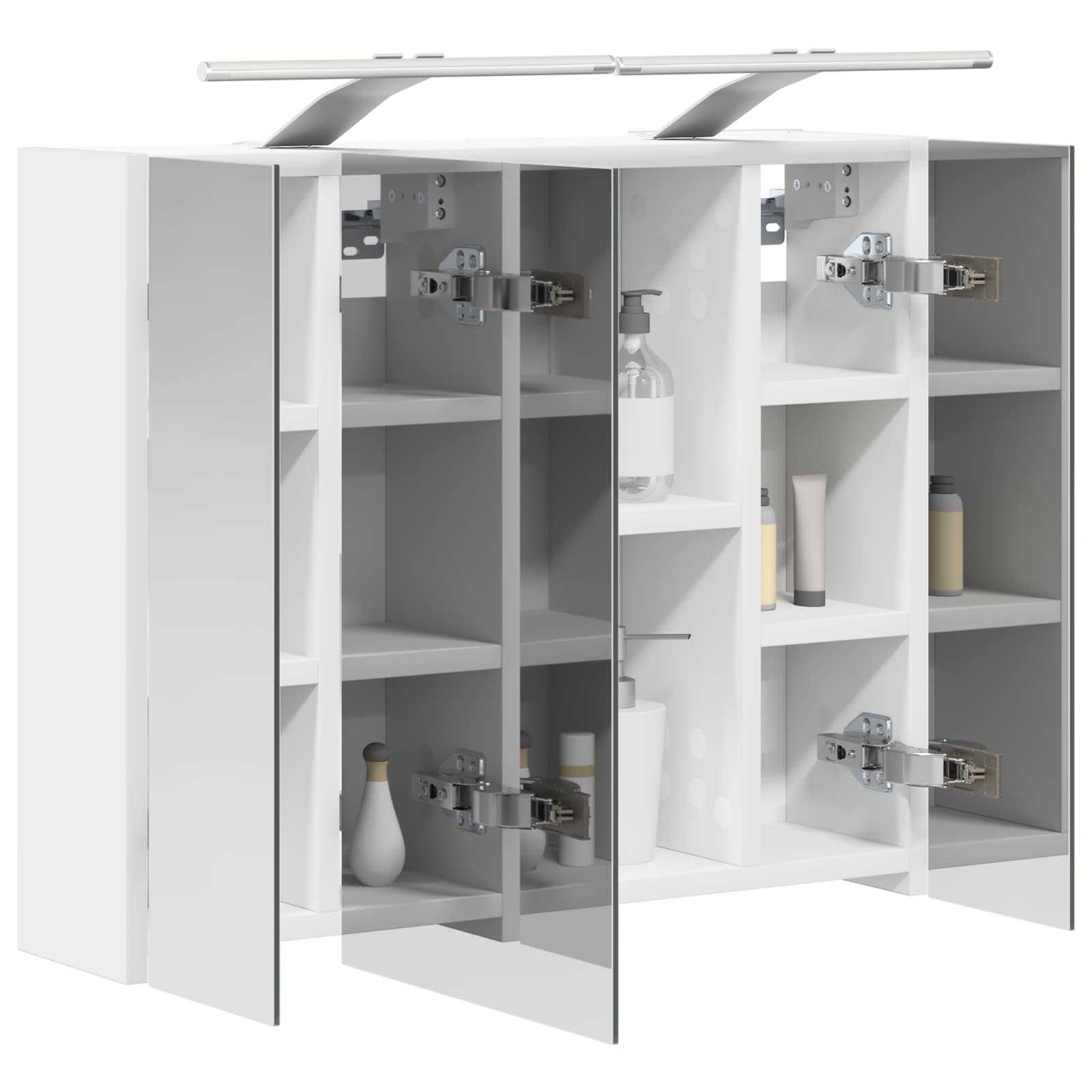 Badezimmerspiegelschrank Weiß 60 x 14,5 x 50 cm Holzwerkstoff