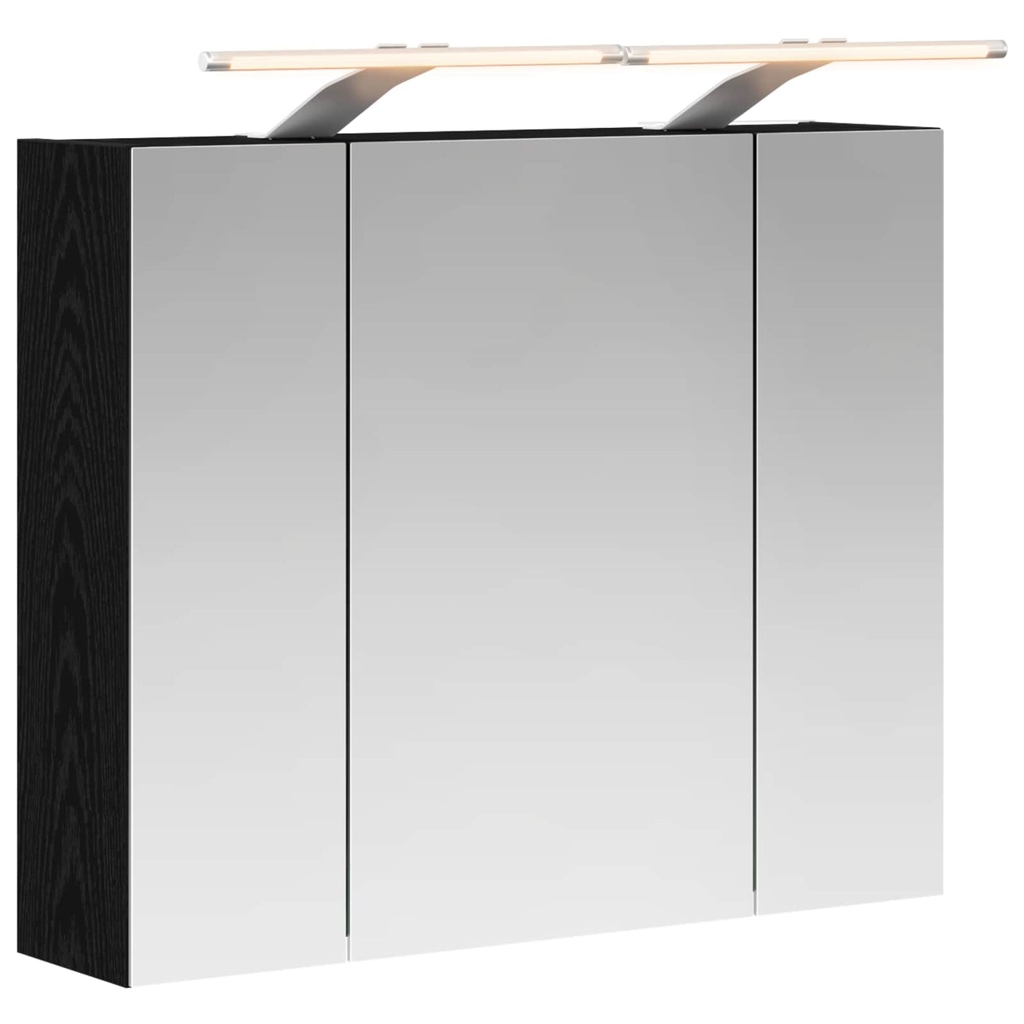 Badezimmerspiegelschrank Schwarz Eichen-Optik 60 x 14,5 x 50 cm