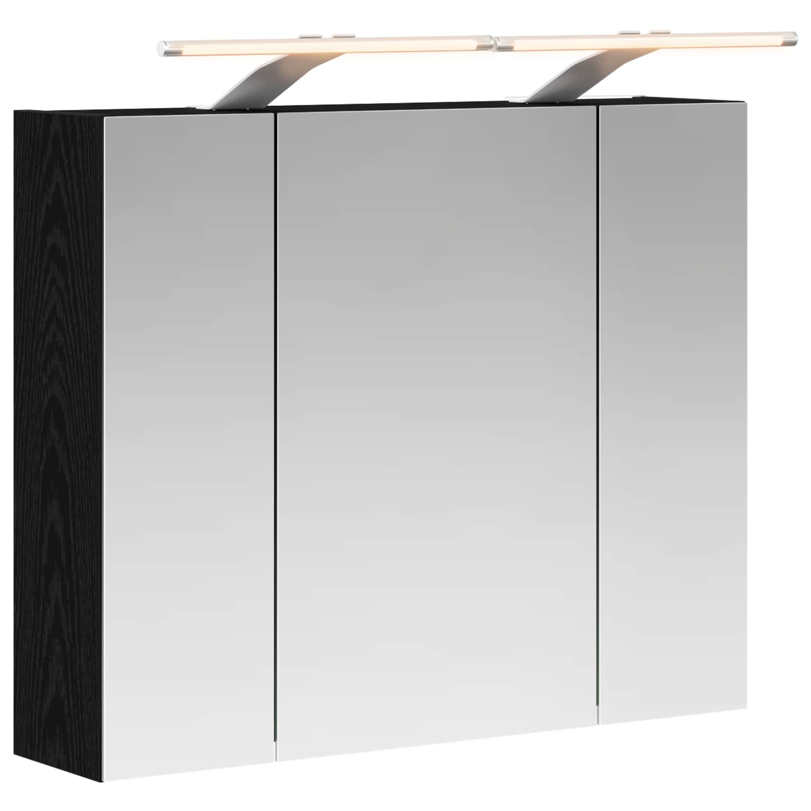 Badezimmerspiegelschrank Schwarz Eichen-Optik 60 x 14,5 x 50 cm