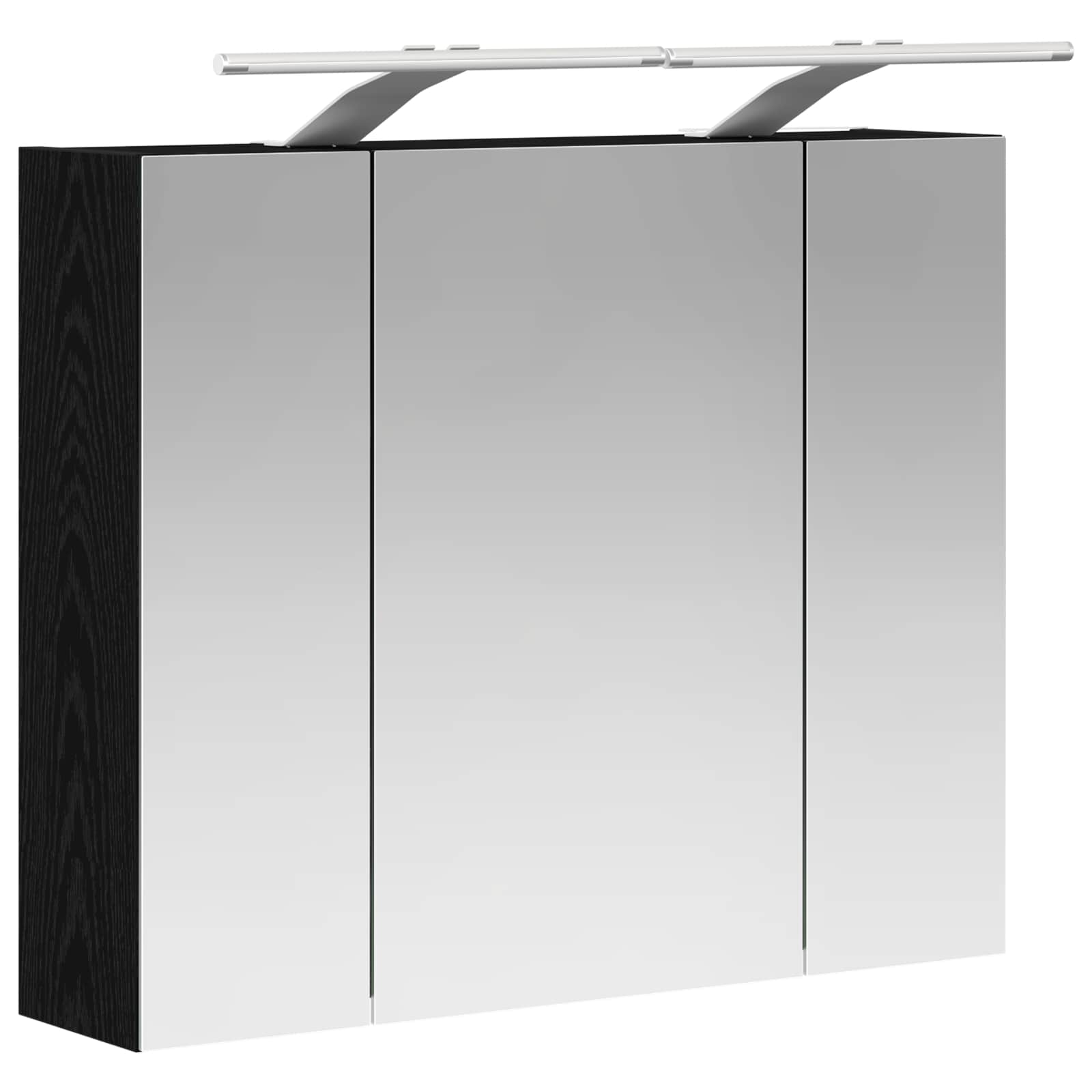 Badezimmerspiegelschrank Schwarz Eichen-Optik 60 x 14,5 x 50 cm