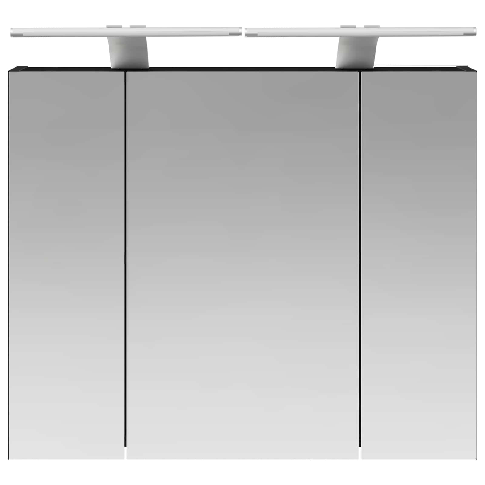 Badezimmerspiegelschrank Schwarz Eichen-Optik 60 x 14,5 x 50 cm