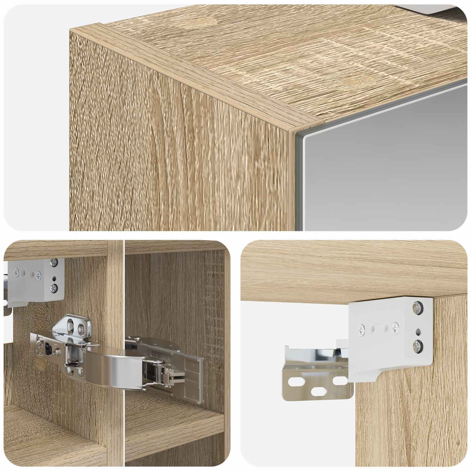 Badezimmerspiegelschrank Sonoma-Eiche 60 x 14,5 x 50 cm
