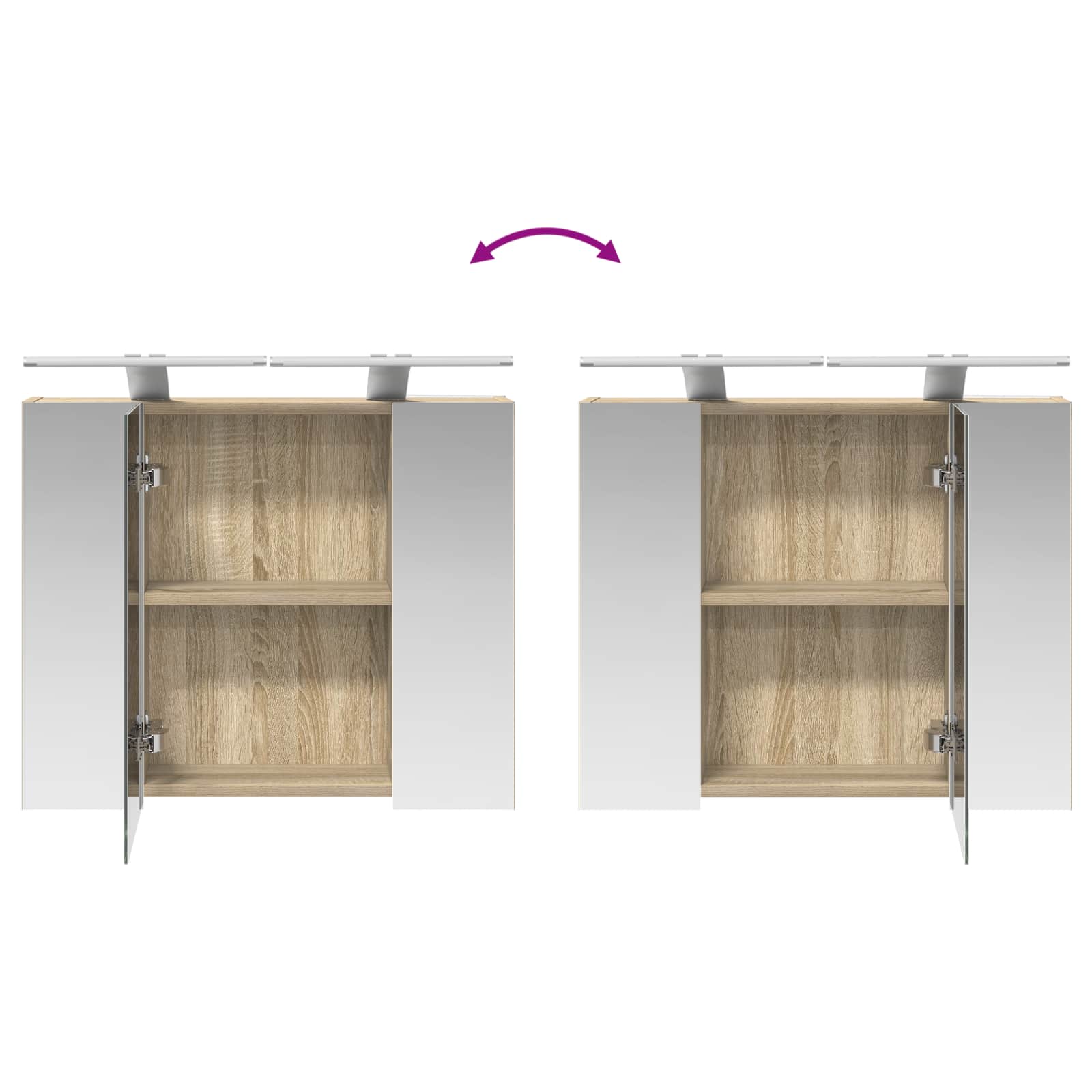 Badezimmerspiegelschrank Sonoma-Eiche 60 x 14,5 x 50 cm