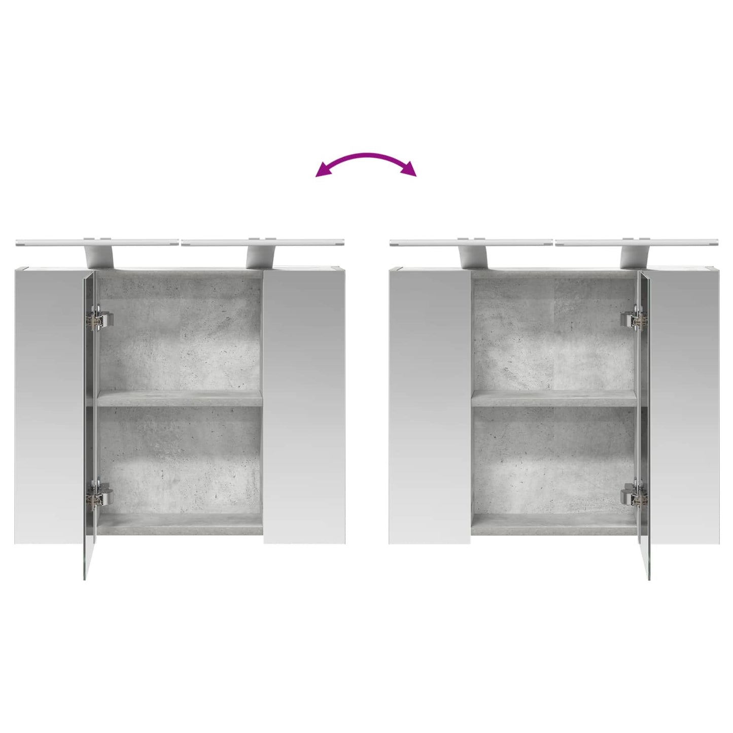 Badezimmerspiegelschrank Betongrau 60 x 14,5 x 50 cm