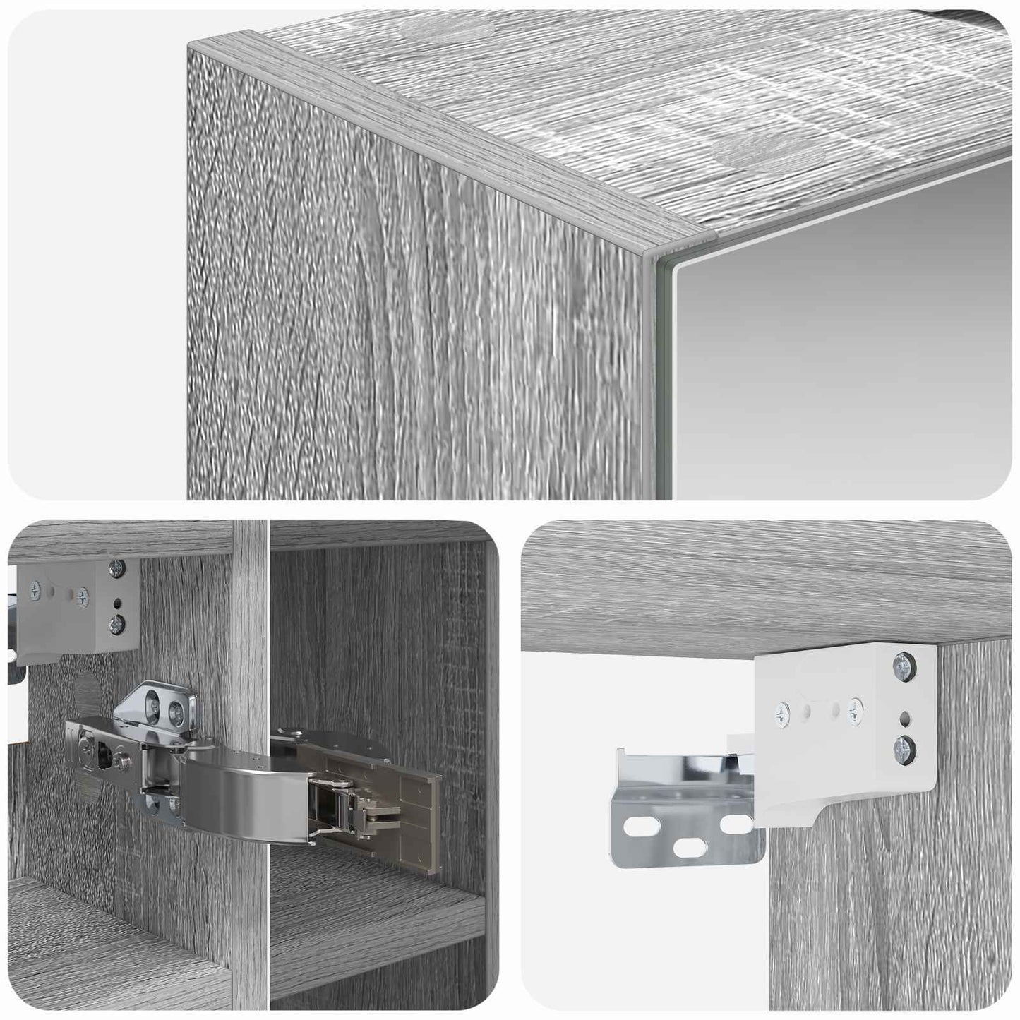 Badezimmerspiegelschrank Sonoma-Grau 60 x 14,5 x 50 cm