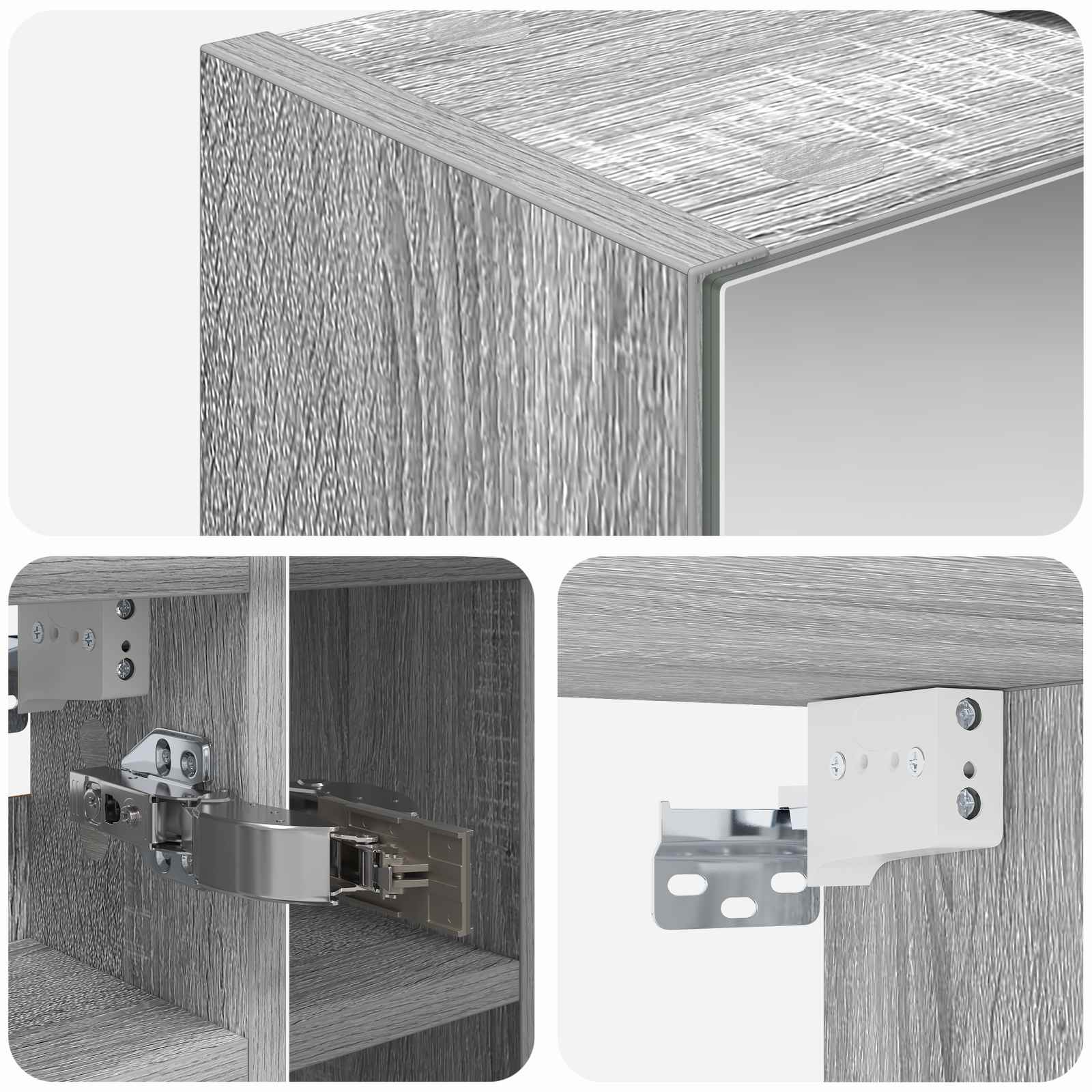 Badezimmerspiegelschrank Sonoma-Grau 60 x 14,5 x 50 cm