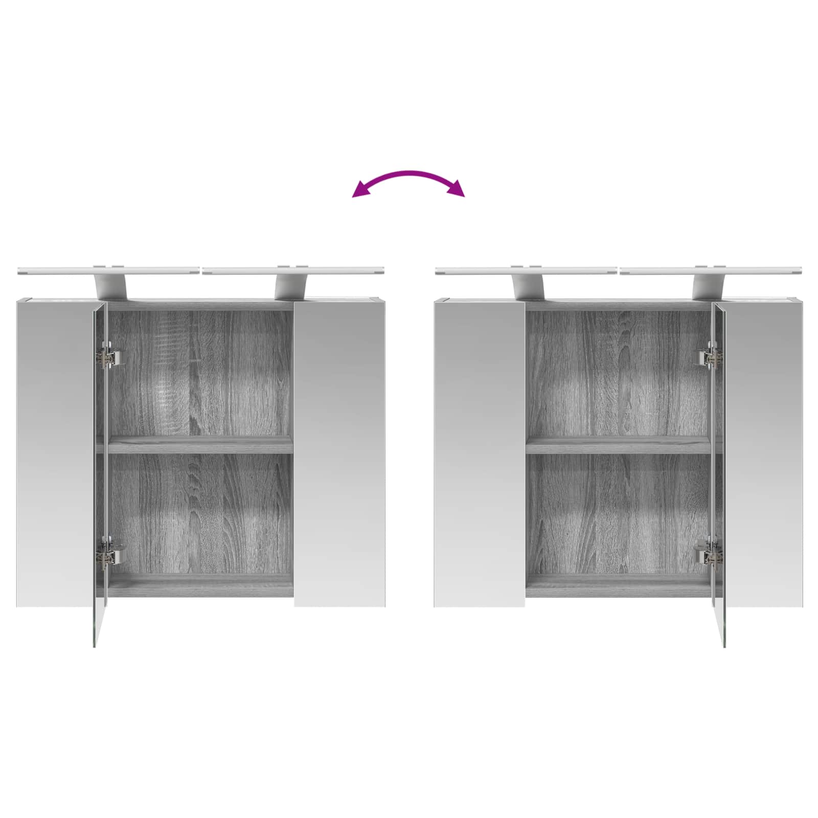 Badezimmerspiegelschrank Sonoma-Grau 60 x 14,5 x 50 cm