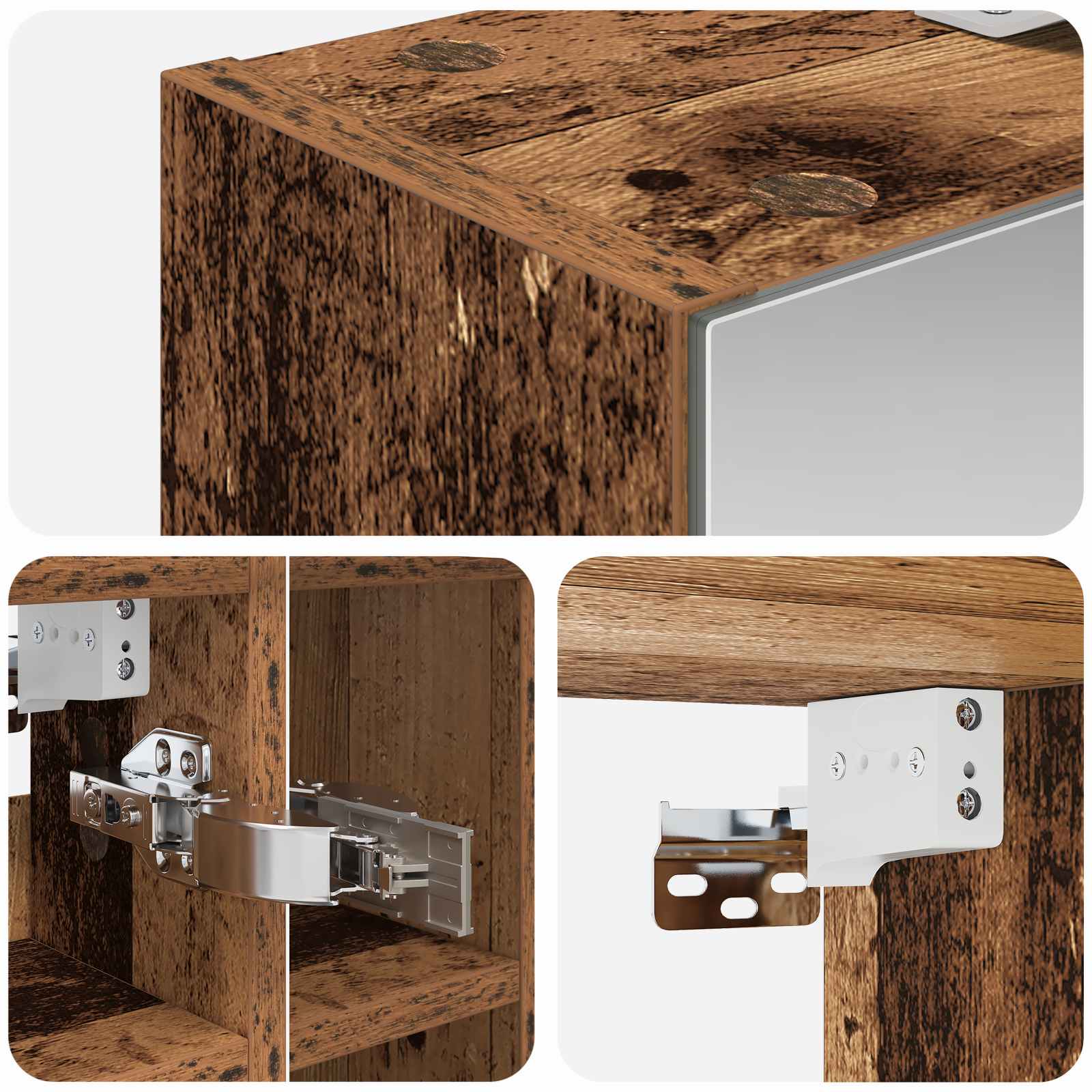 Badezimmerspiegelschrank Altholz 60 x 14,5 x 50 cm