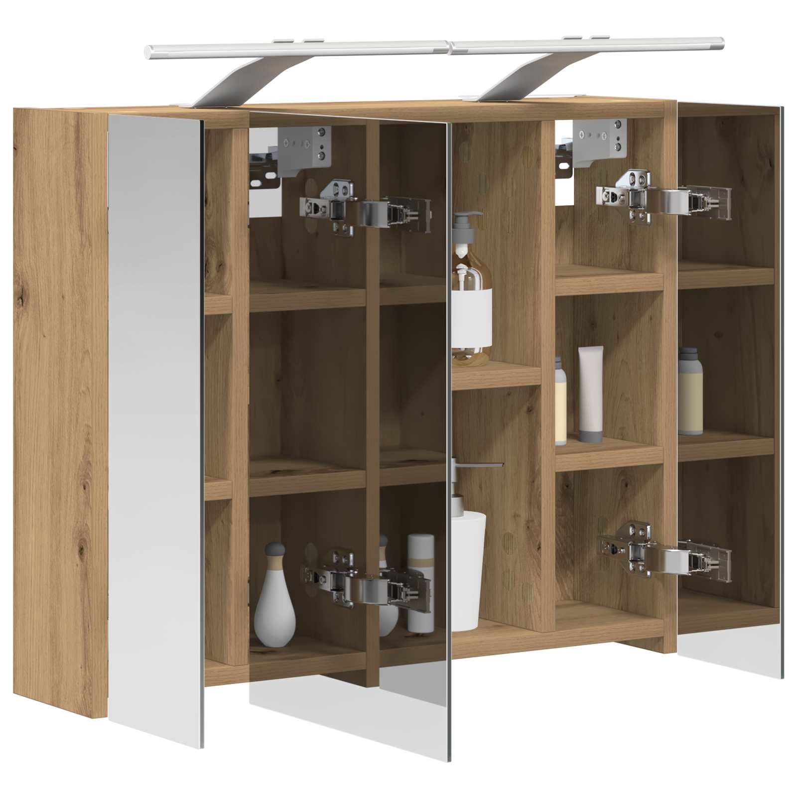 Badezimmerspiegelschrank Kunsthandwerk Eiche 60 x 14,5 x 50 cm