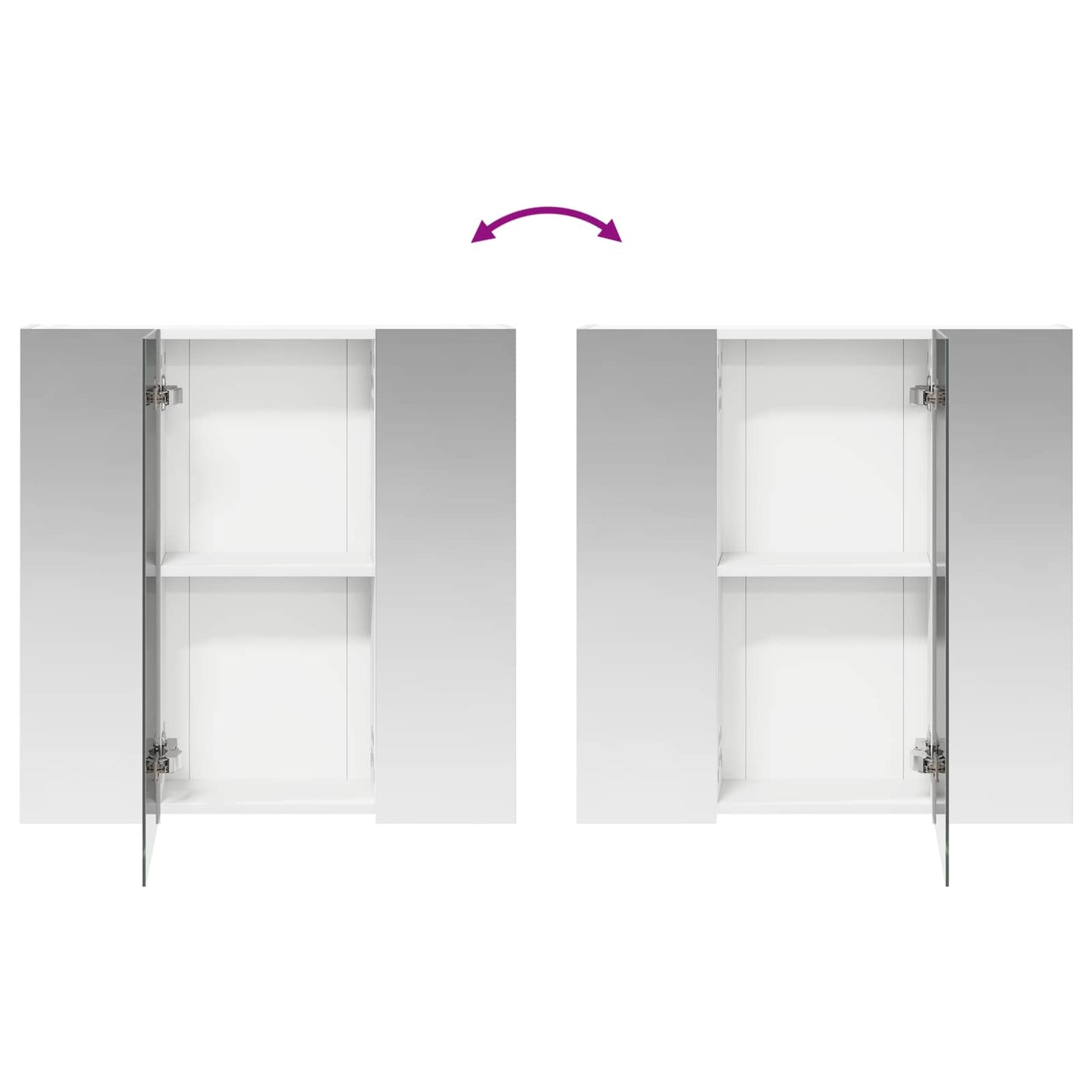 Badezimmerspiegelschrank Weiß 70 x 14,5 x 70 cm Holzwerkstoff