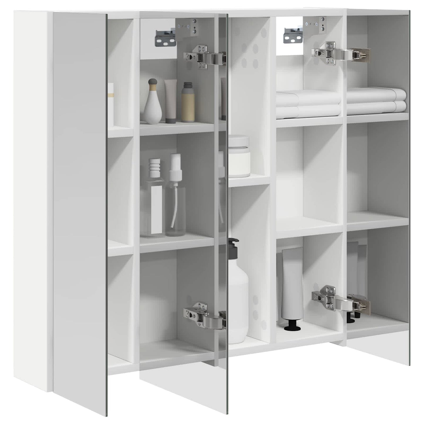 Badezimmerspiegelschrank Weiß 70 x 14,5 x 70 cm Holzwerkstoff