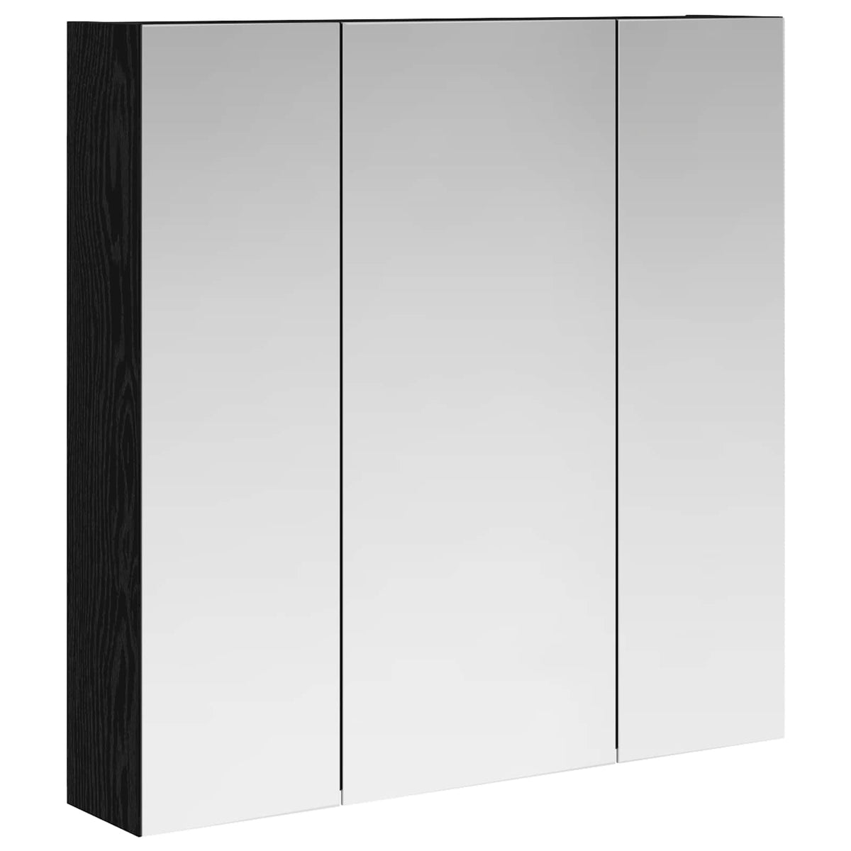 Badezimmerspiegelschrank Schwarz Eichen-Optik 70 x 14,5 x 70 cm