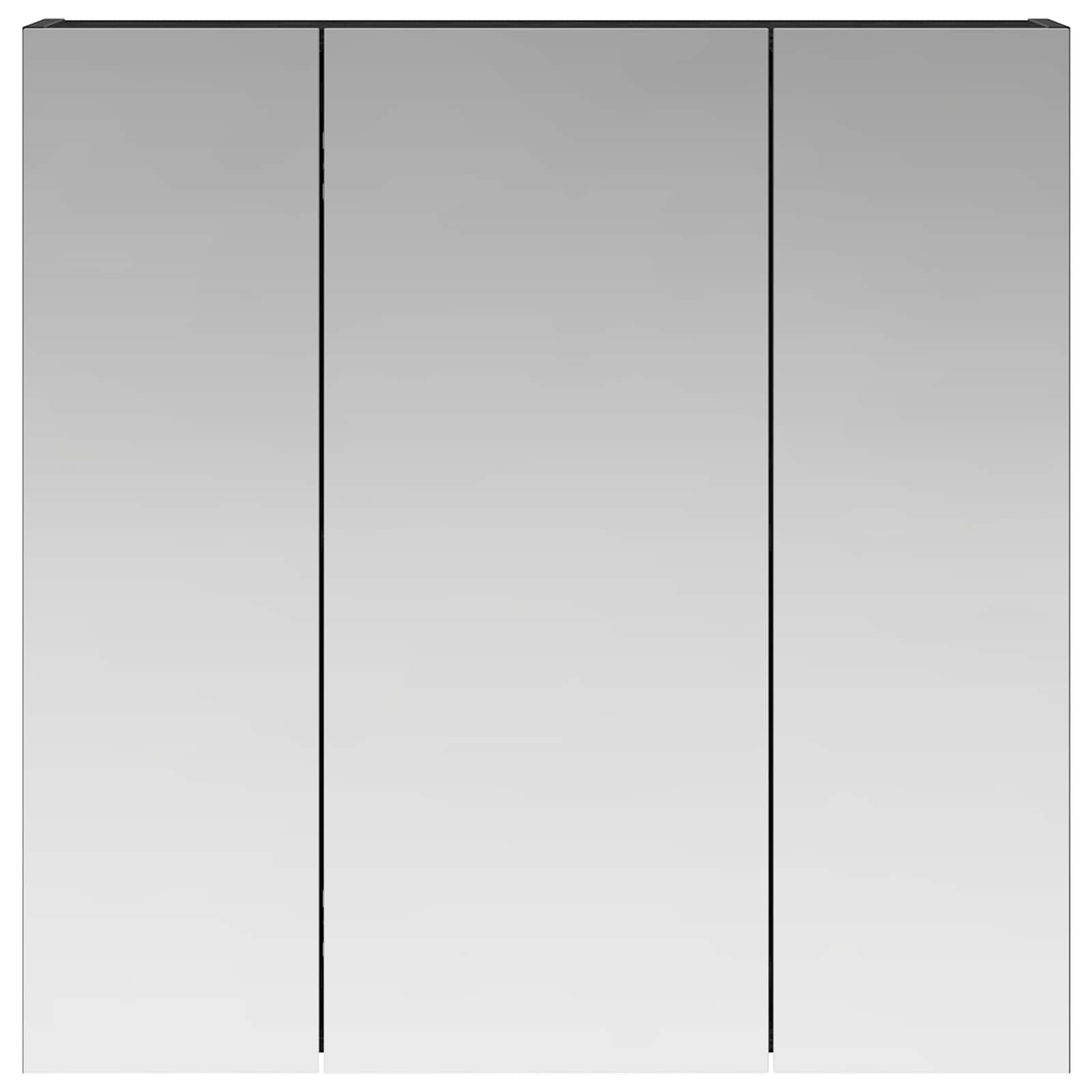 Badezimmerspiegelschrank Schwarz Eichen-Optik 70 x 14,5 x 70 cm