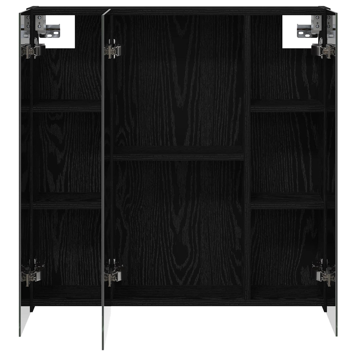 Badezimmerspiegelschrank Schwarz Eichen-Optik 70 x 14,5 x 70 cm