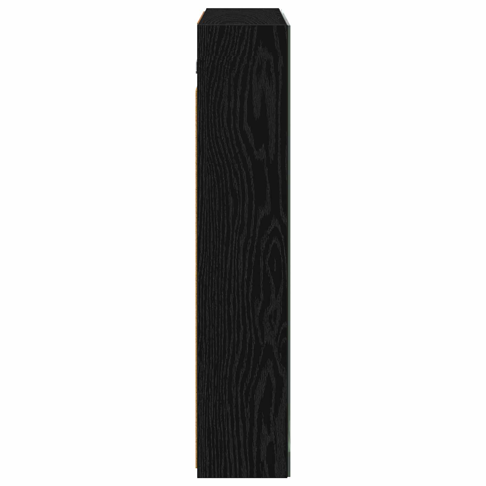 Badezimmerspiegelschrank Schwarz Eichen-Optik 70 x 14,5 x 70 cm