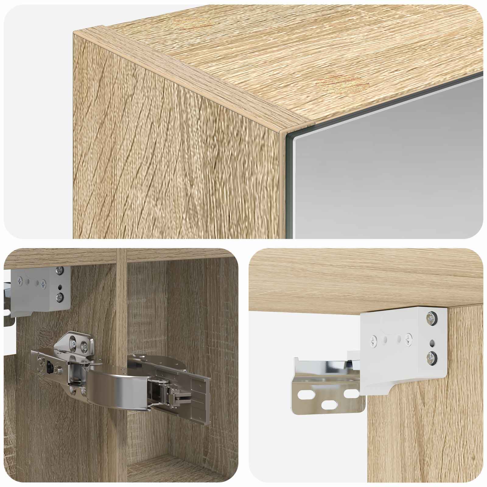 Badezimmerspiegelschrank Sonoma-Eiche 70 x 14,5 x 70 cm
