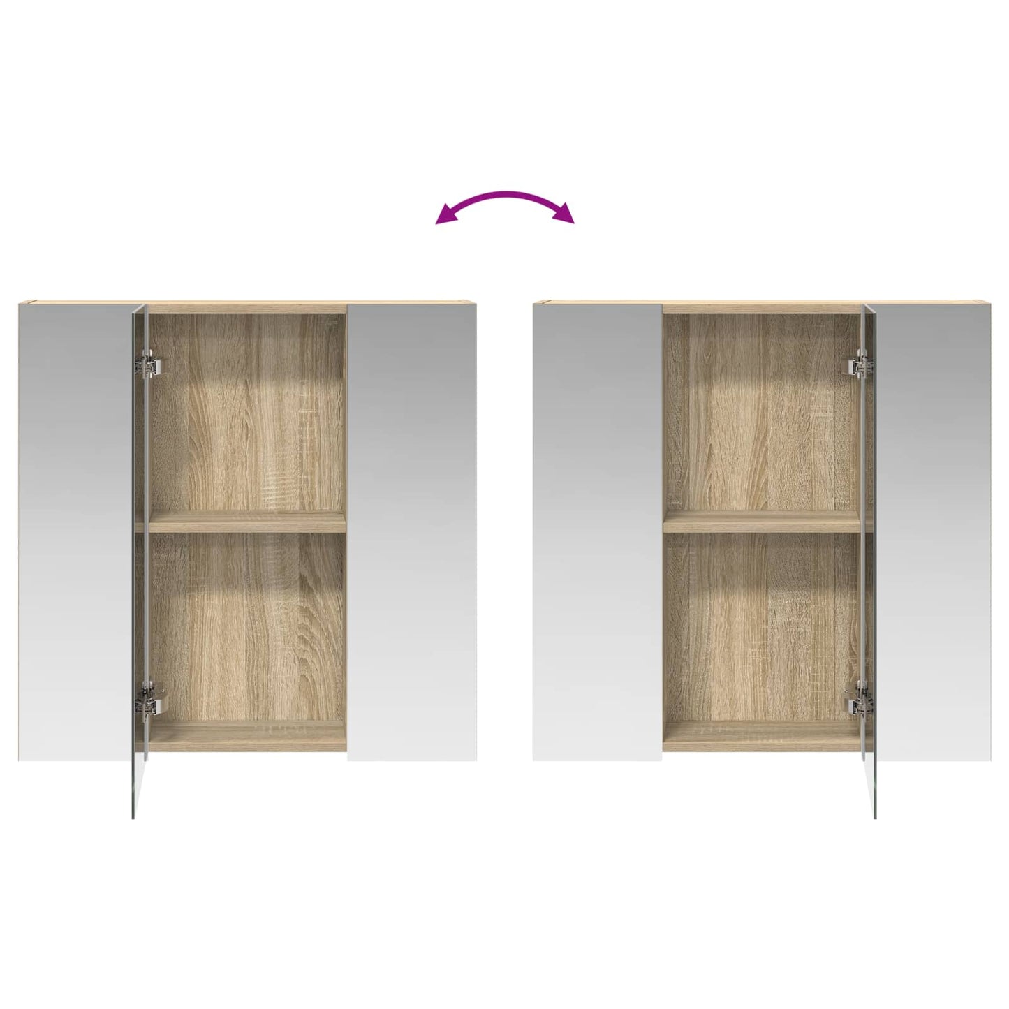 Badezimmerspiegelschrank Sonoma-Eiche 70 x 14,5 x 70 cm