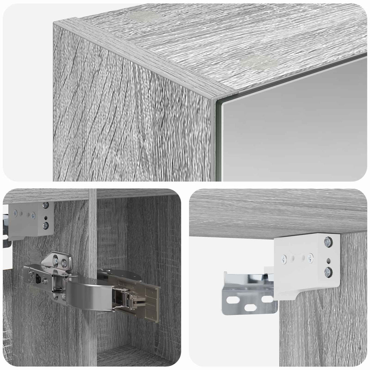 Badezimmerspiegelschrank Sonoma-Grau 70 x 14,5 x 70 cm