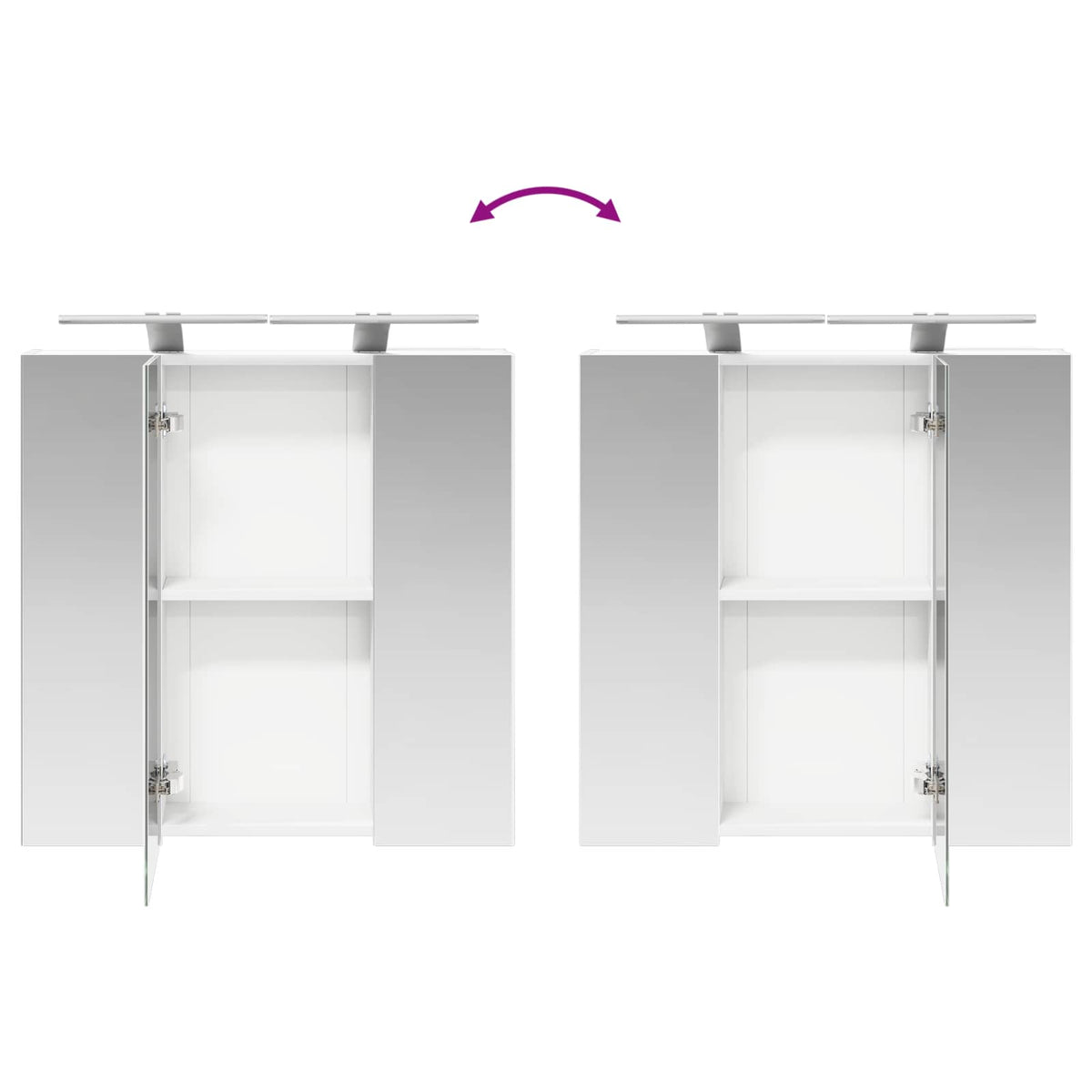 Badezimmerspiegelschrank Weiß 70 x 14,5 x 70 cm Holzwerkstoff
