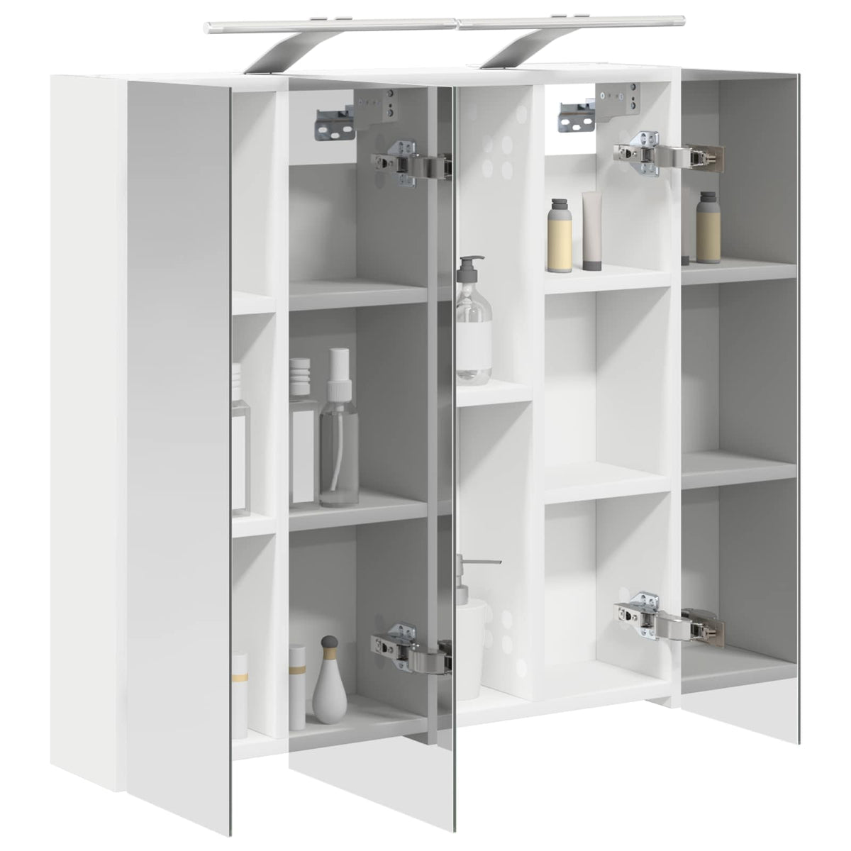 Badezimmerspiegelschrank Weiß 70 x 14,5 x 70 cm Holzwerkstoff