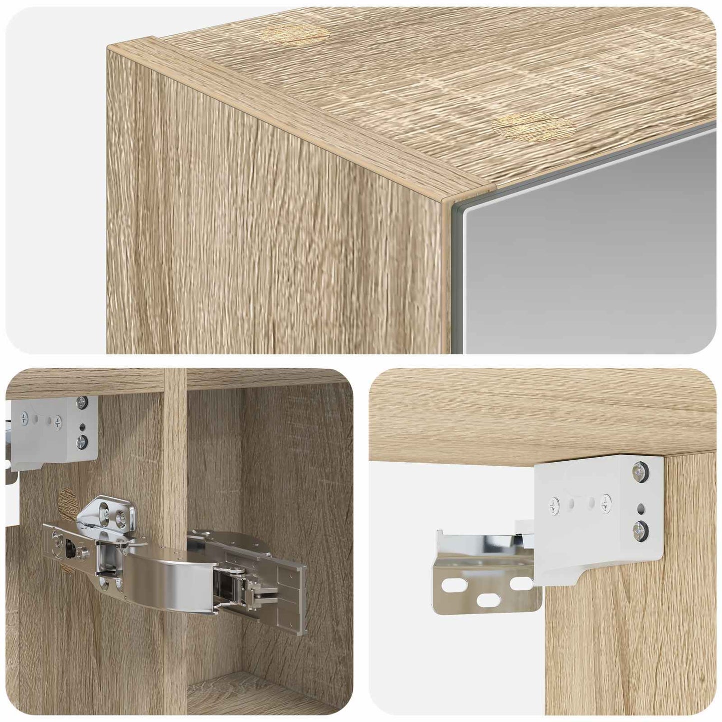 Badezimmerspiegelschrank Sonoma-Eiche 70 x 14,5 x 70 cm