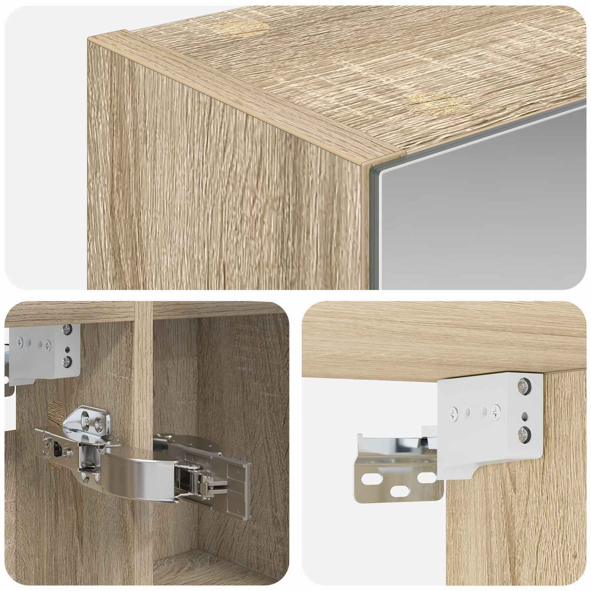 Badezimmerspiegelschrank Sonoma-Eiche 70 x 14,5 x 70 cm