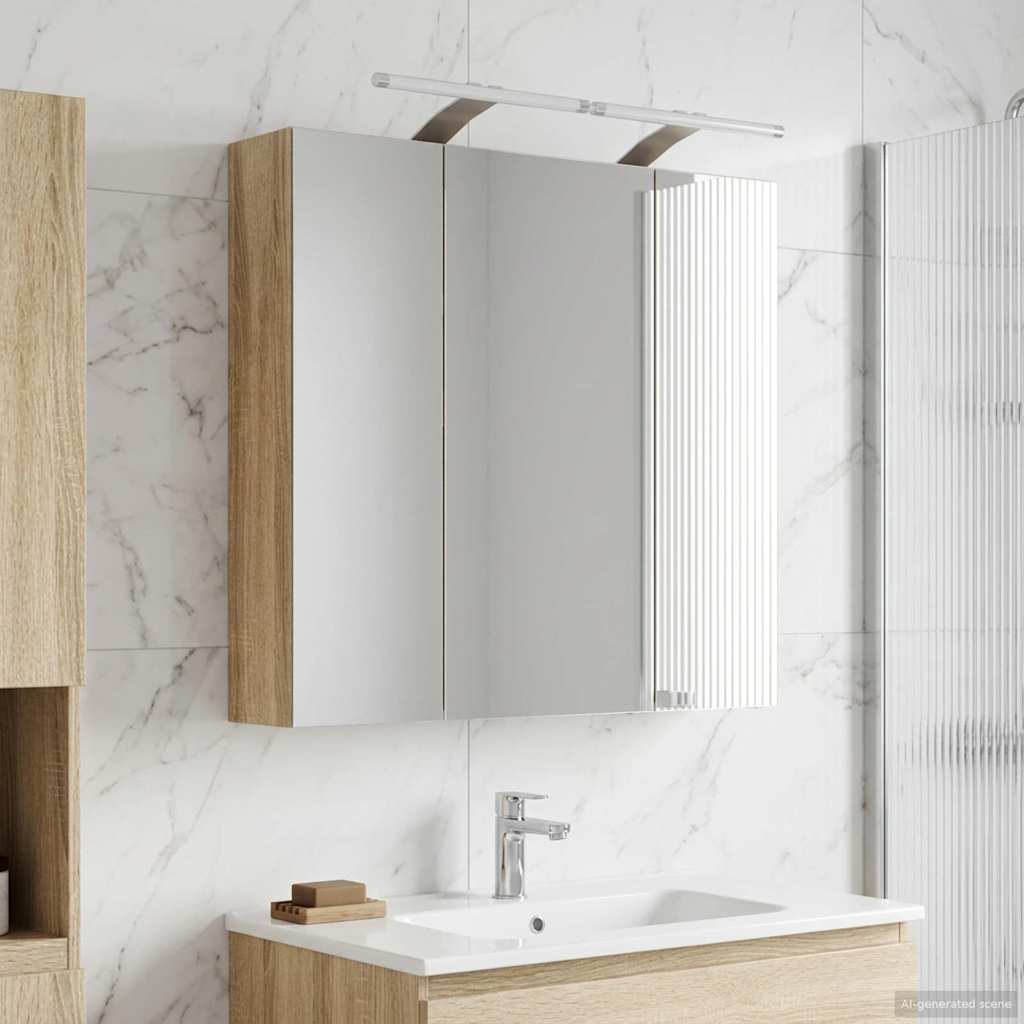 Badezimmerspiegelschrank Sonoma-Eiche 70 x 14,5 x 70 cm