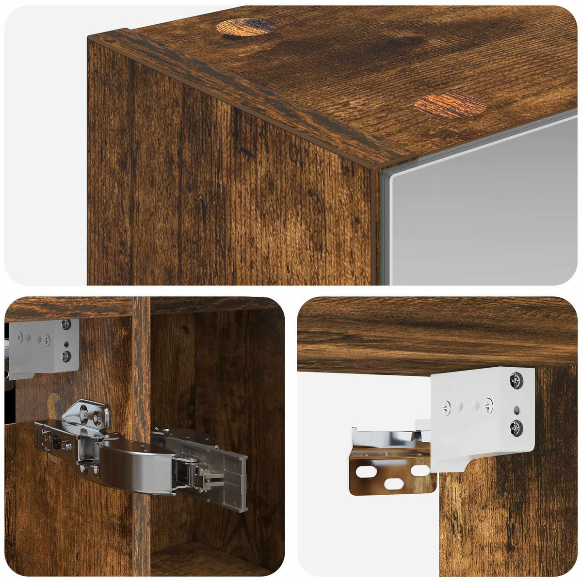 Badezimmerspiegelschrank Räuchereiche 70 x 14,5 x 70 cm