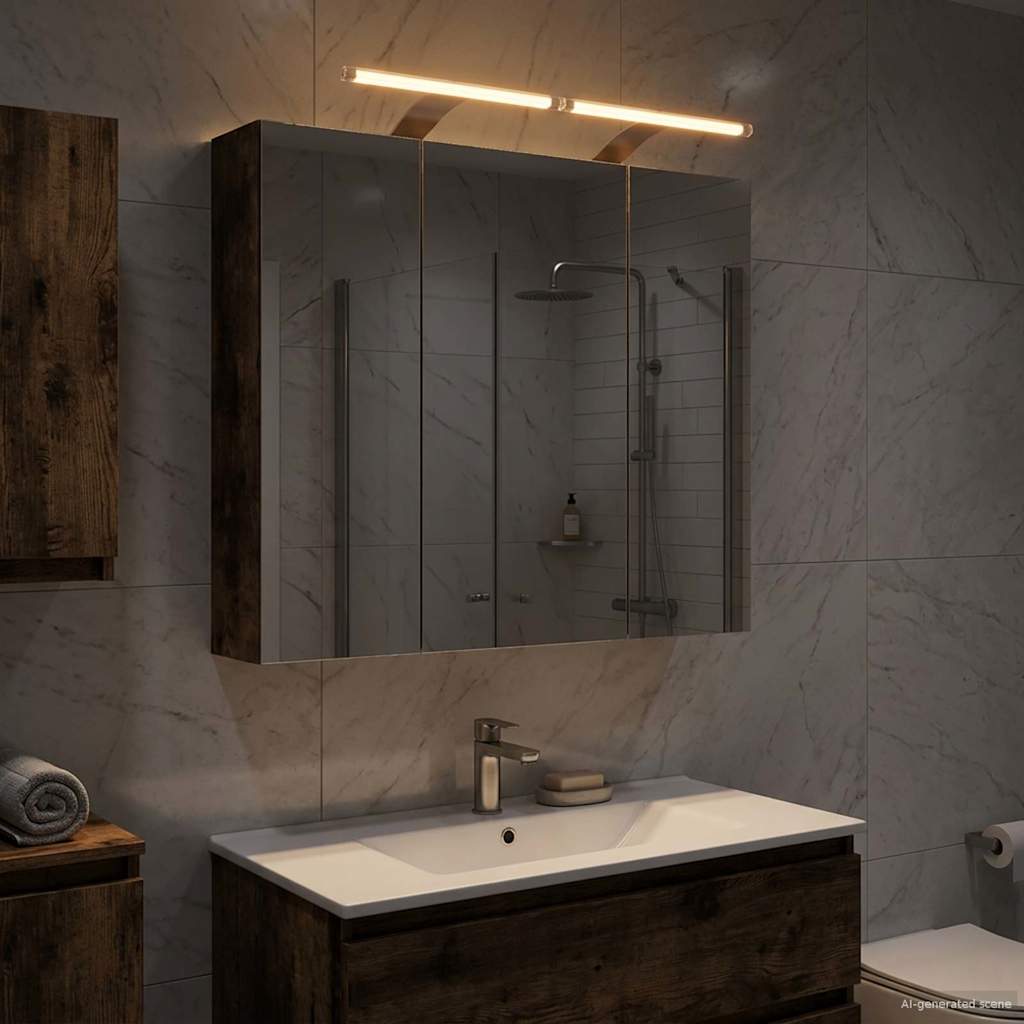 Badezimmerspiegelschrank Räuchereiche 70 x 14,5 x 70 cm