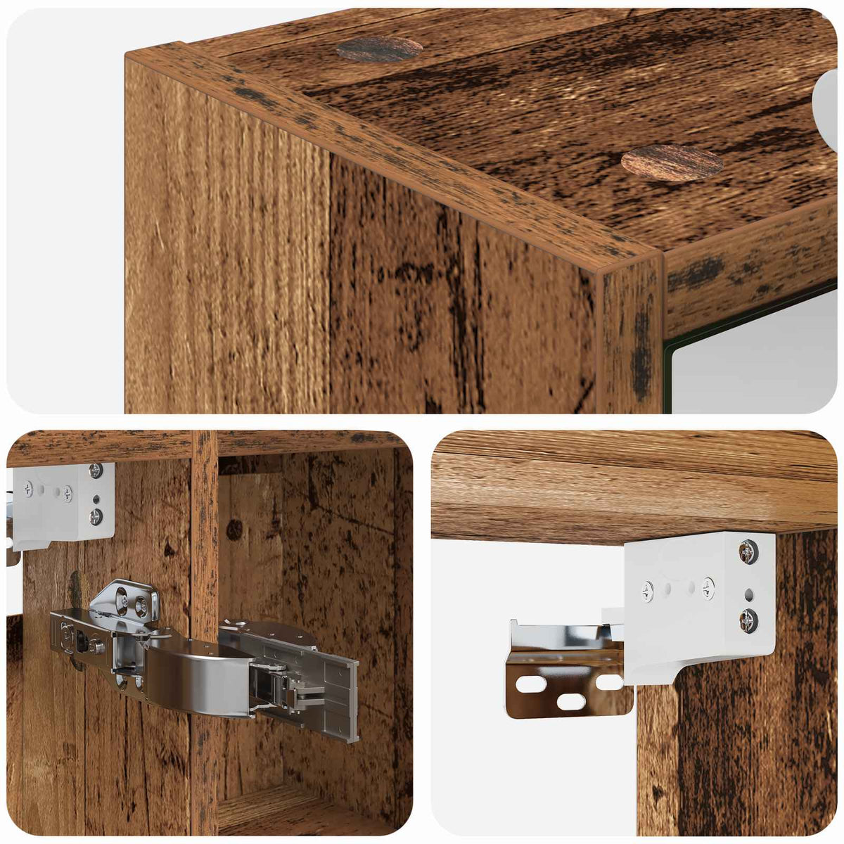 Badezimmerspiegelschrank Altholz 70 x 14,5 x 70 cm