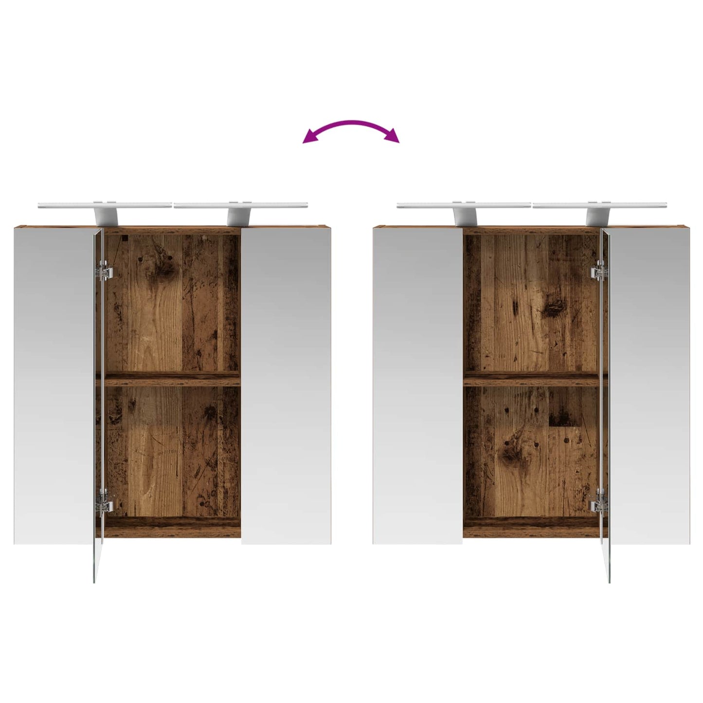 Badezimmerspiegelschrank Altholz 70 x 14,5 x 70 cm