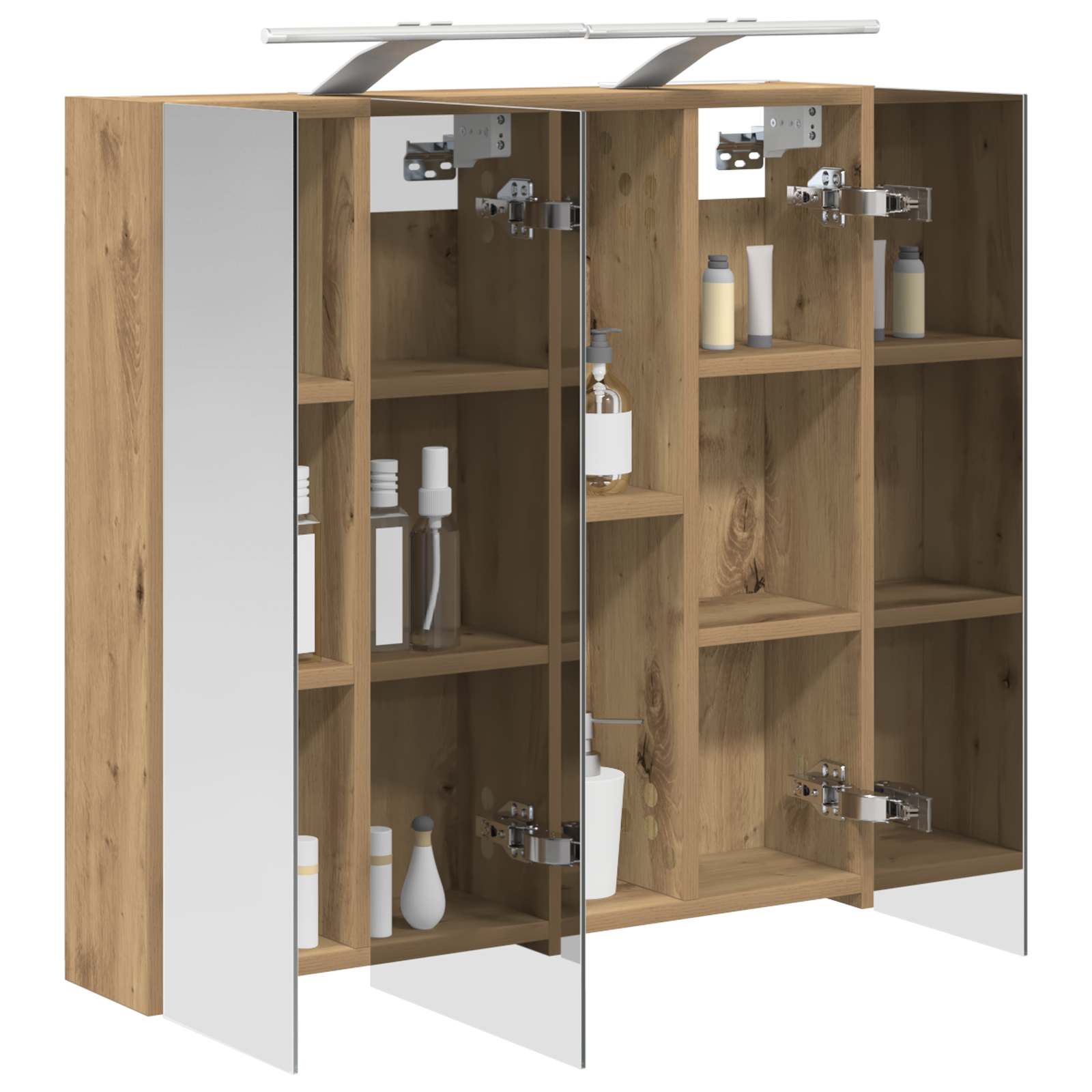 Badezimmerspiegelschrank Kunsthandwerk Eiche 70 x 14,5 x 70 cm