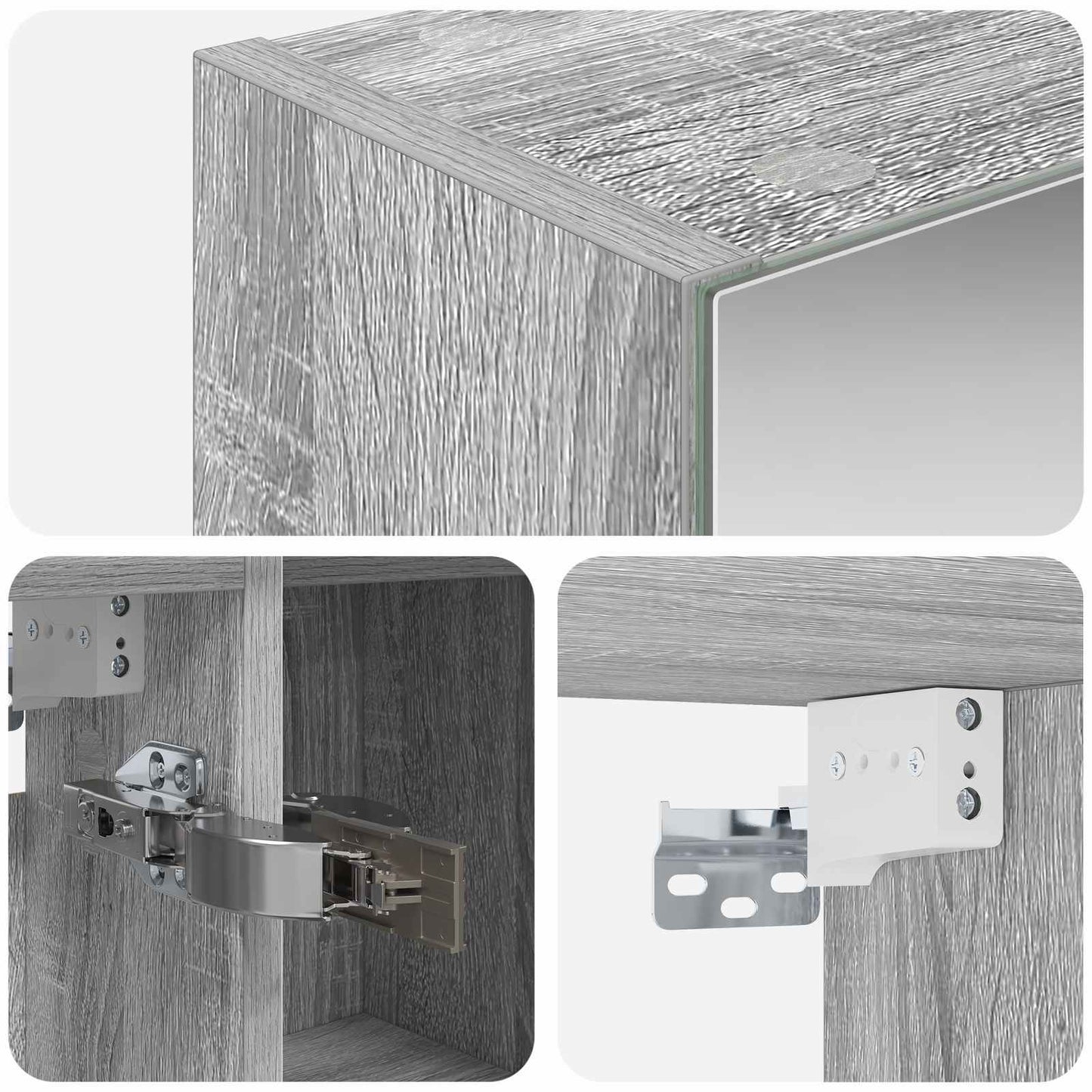 Badezimmerspiegelschrank Sonoma-Grau 80 x 14,5 x 70 cm
