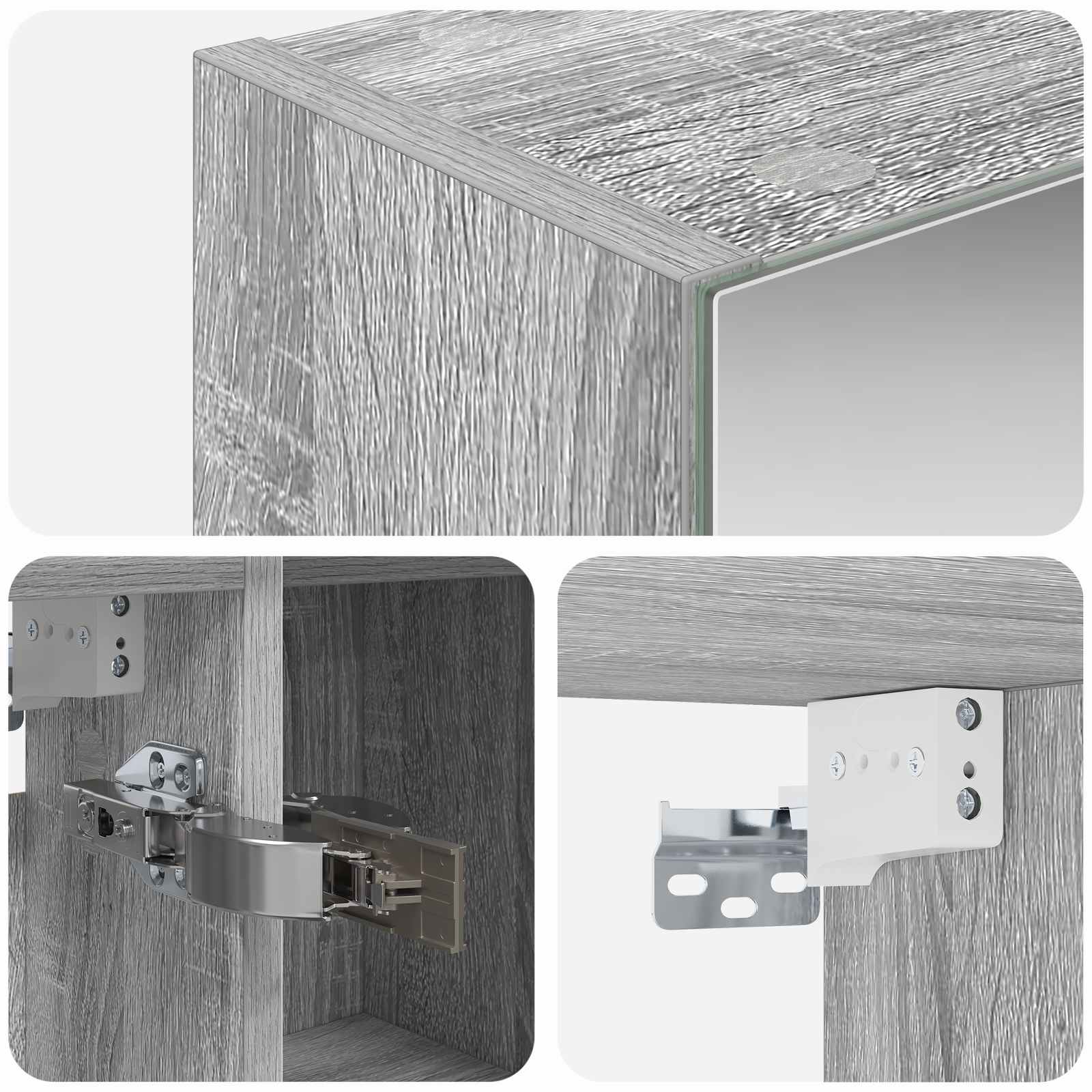 Badezimmerspiegelschrank Sonoma-Grau 80 x 14,5 x 70 cm