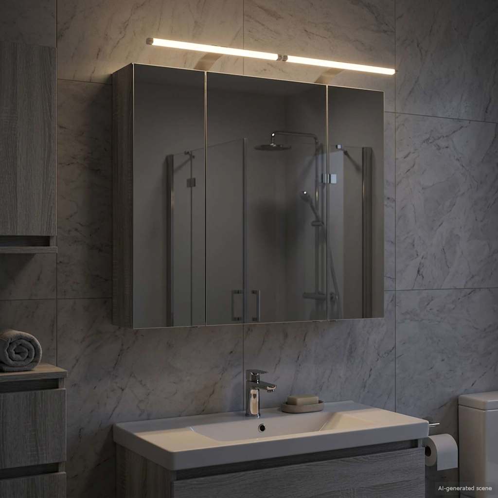 Badezimmerspiegelschrank Sonoma-Grau 80 x 14,5 x 70 cm