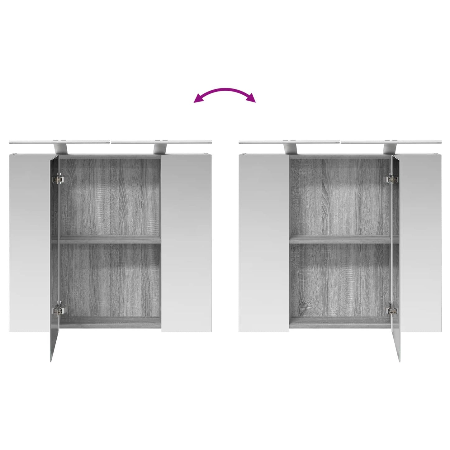 Badezimmerspiegelschrank Sonoma-Grau 80 x 14,5 x 70 cm