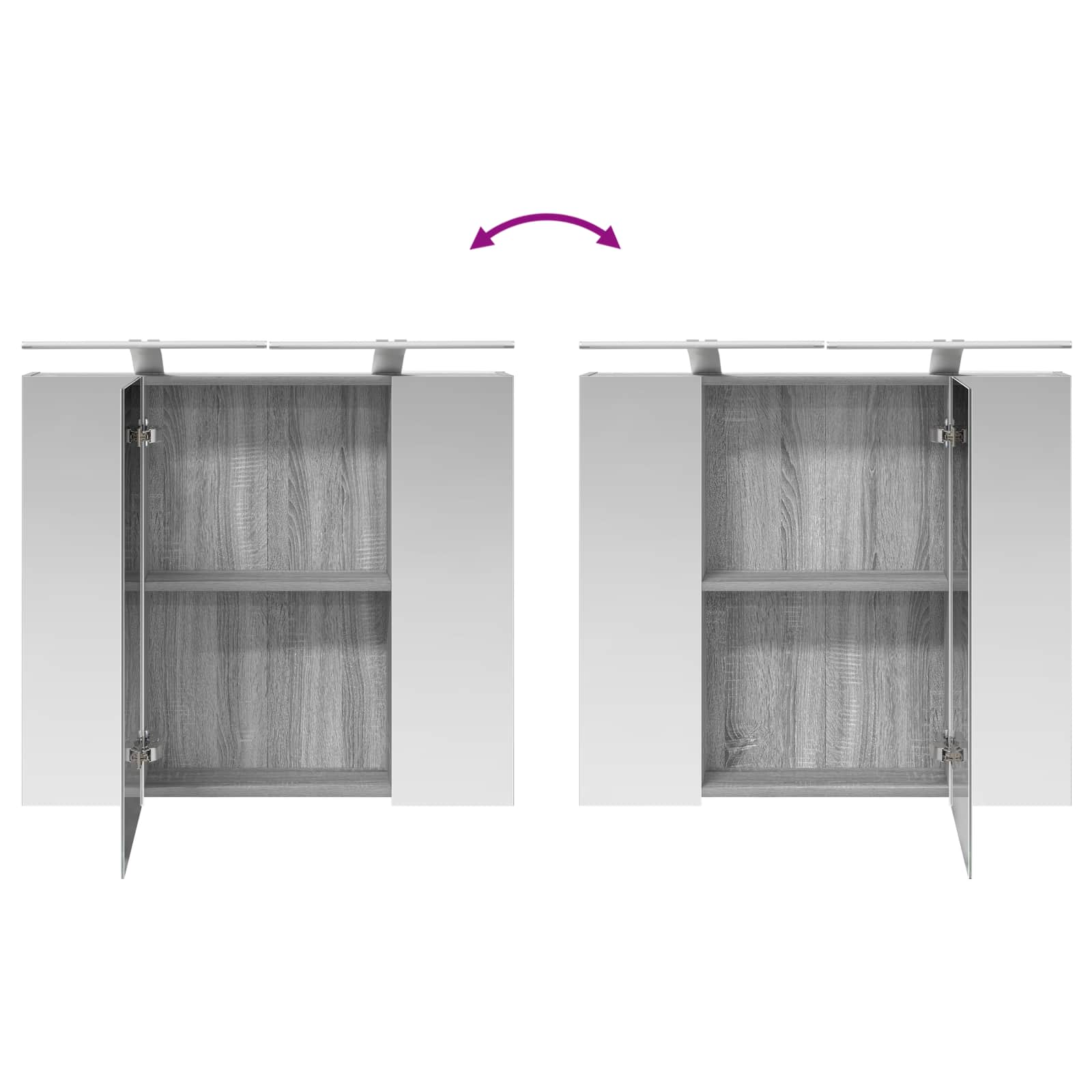Badezimmerspiegelschrank Sonoma-Grau 80 x 14,5 x 70 cm