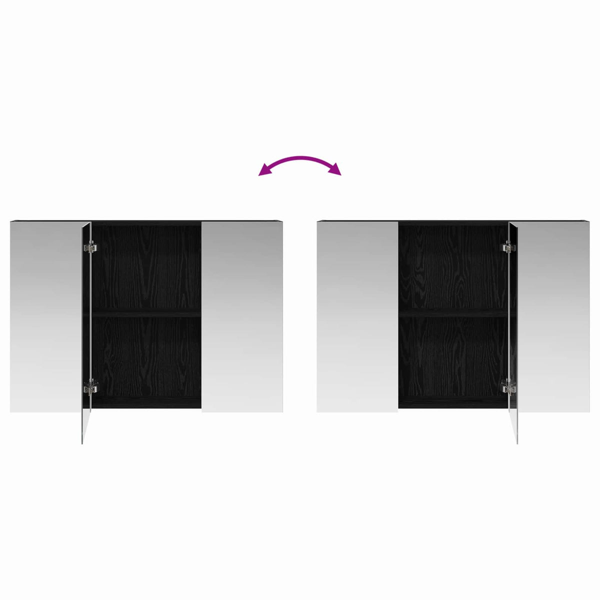 Badezimmerspiegelschrank Schwarz Eichen-Optik